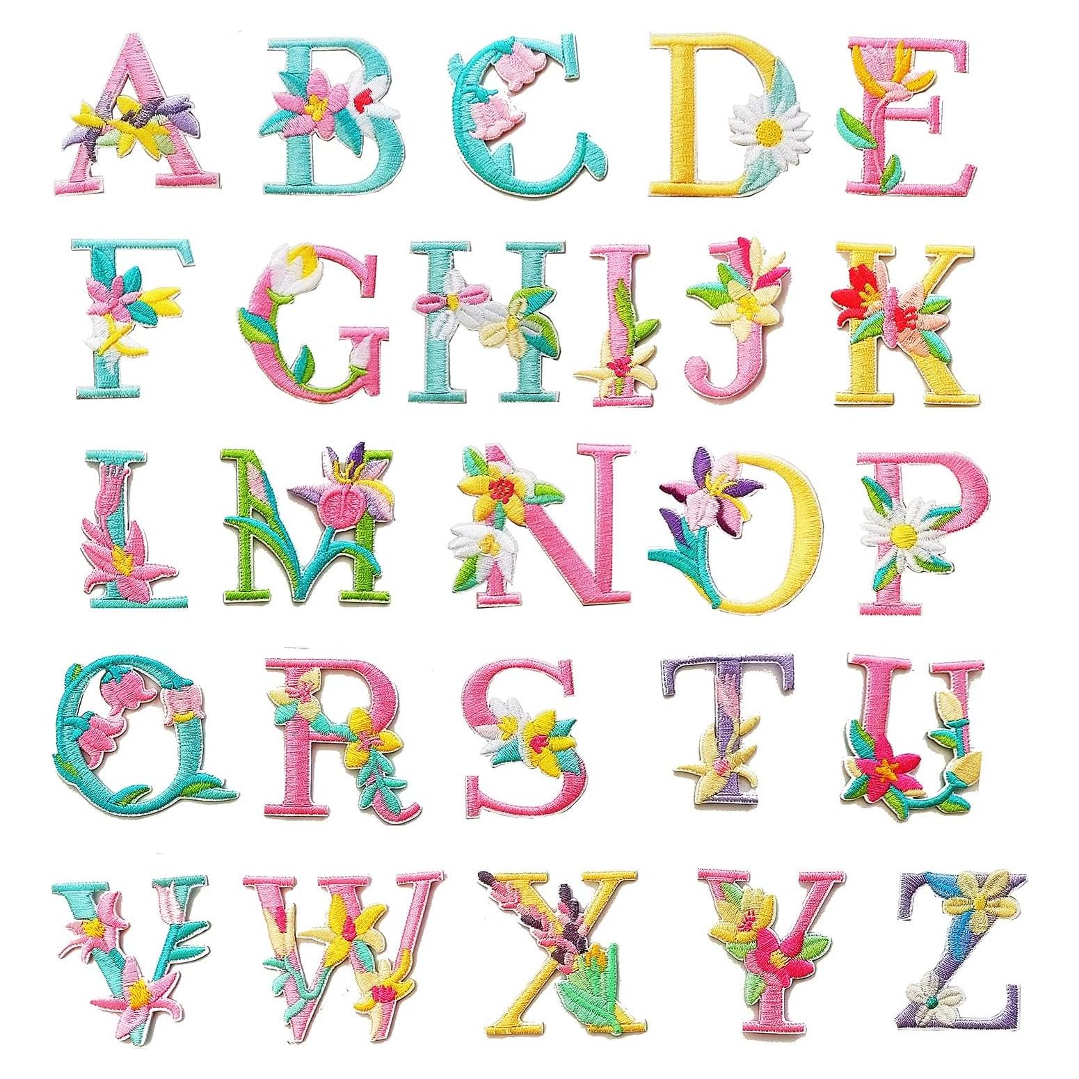 Parche de Letras Bordadas MISDONR - 52 Piezas A-Z para Ropa