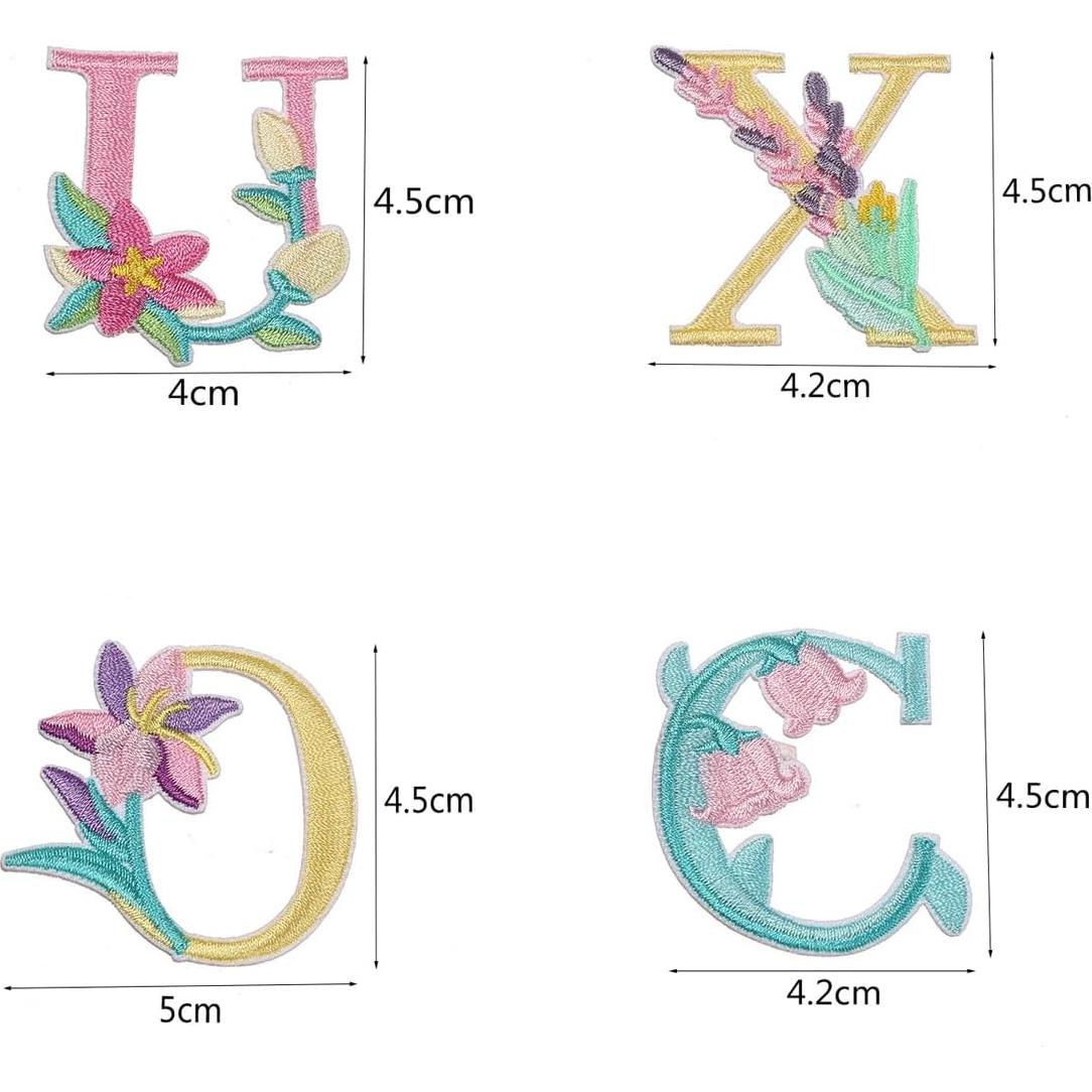 Parche de Letras Bordadas MISDONR - 52 Piezas A-Z para Ropa