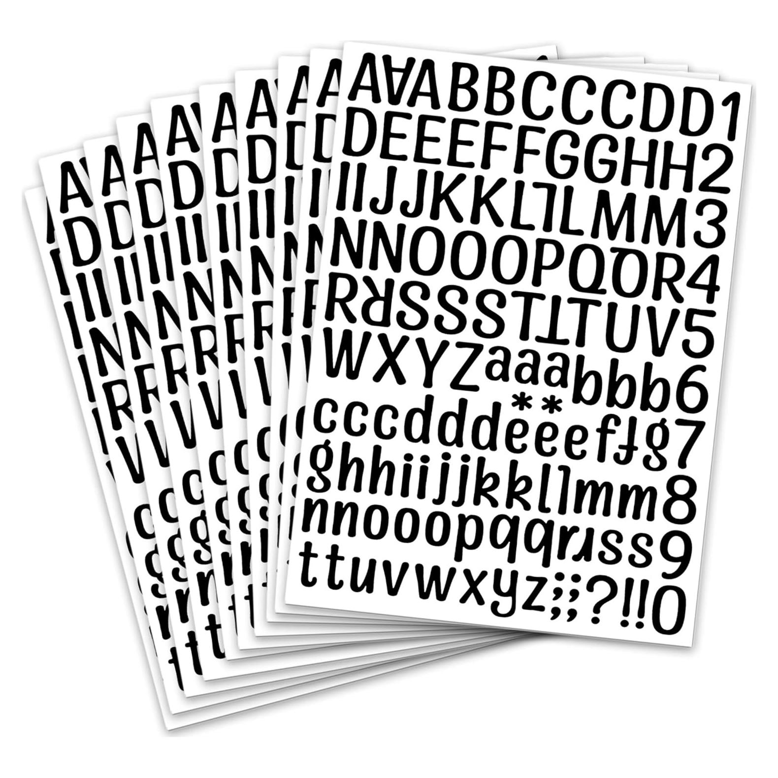 Calcomanías Letras y Números Vinilo Debinolo 1260 Piezas 2.54cm