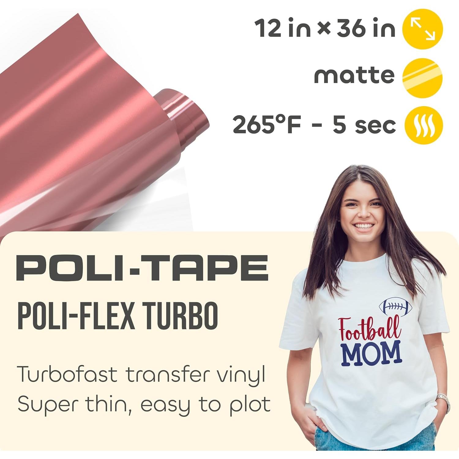 Vinilo de Transferencia de Calor Poli-Tape Flamingo 30.48x91.44cm