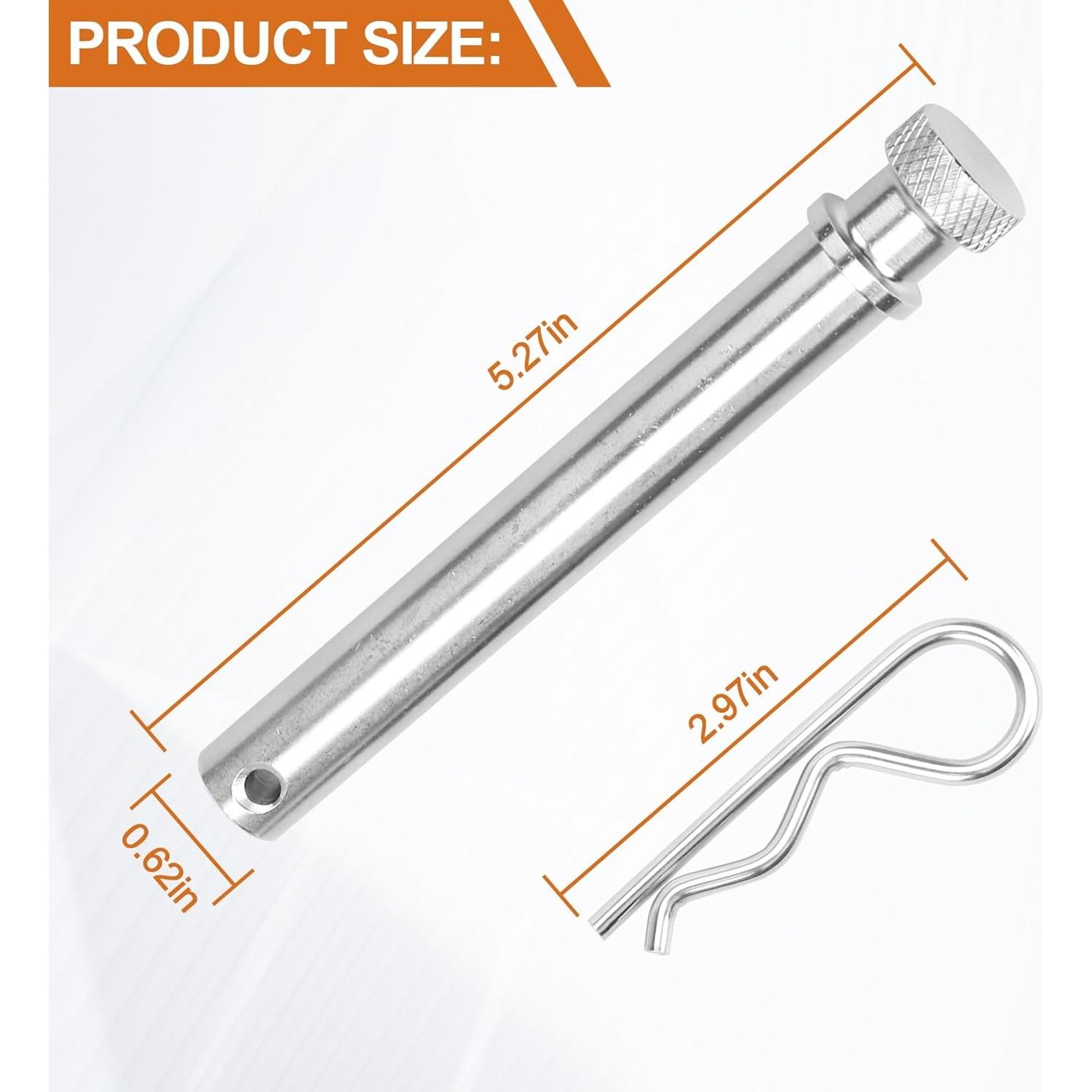 Pin y Clip de Remolque Acero Inoxidable BOUYAO TS35010 - Paquete de 3