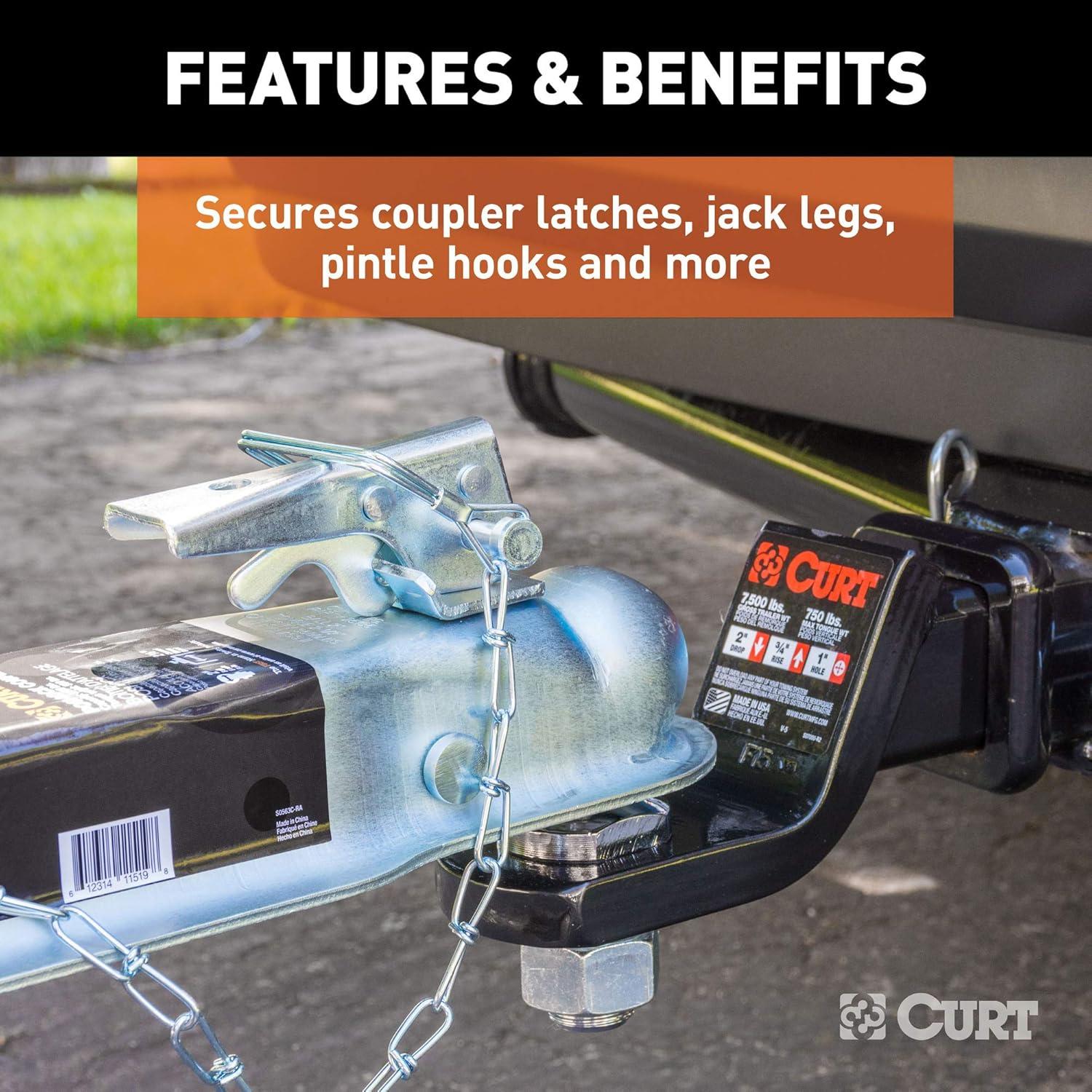 Pasador de Seguridad CURT 25035 con Cadena 30.48 cm Zinc