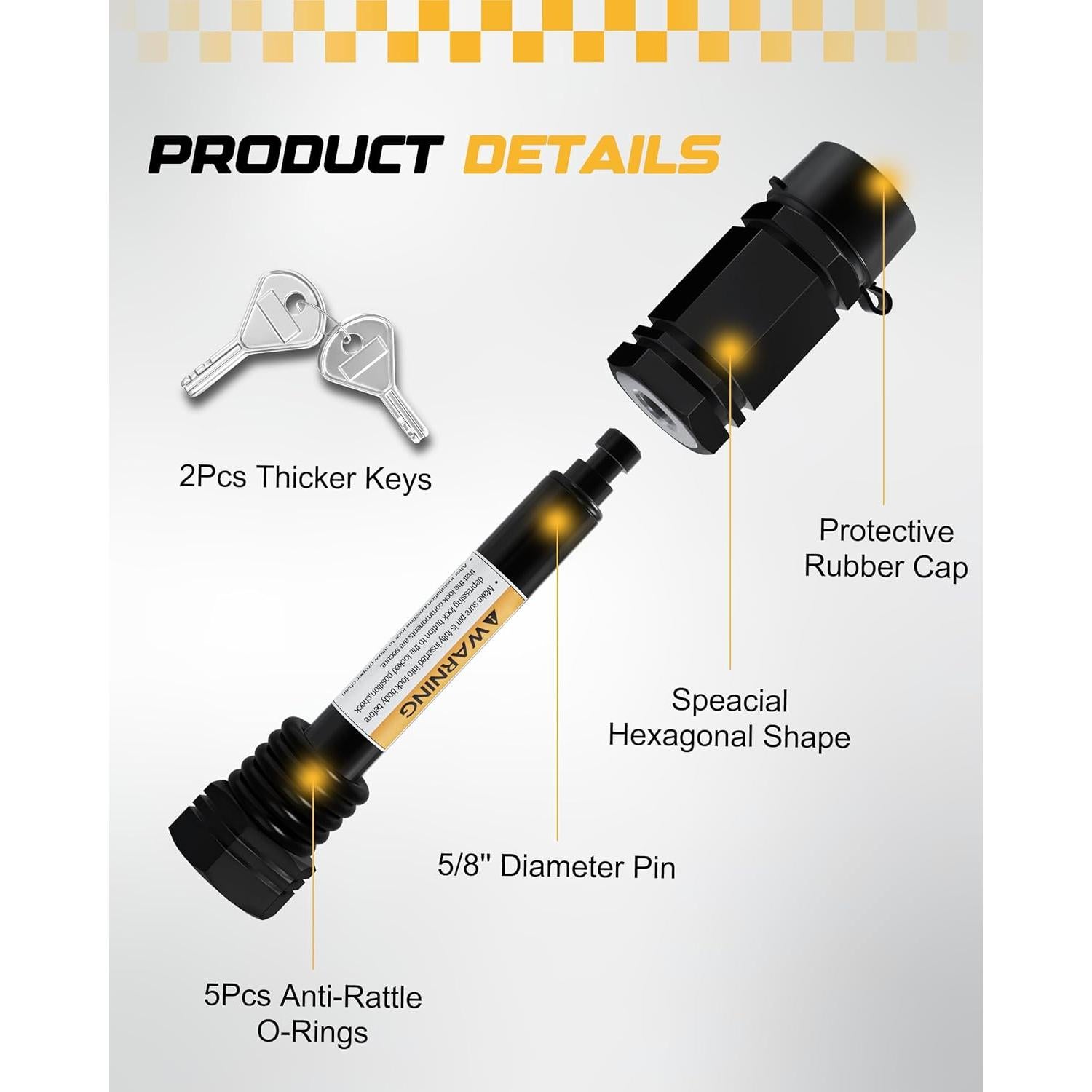 Cerradura de Enganche de Remolque RETRUE RTL030B03 - 5 O-Rings
