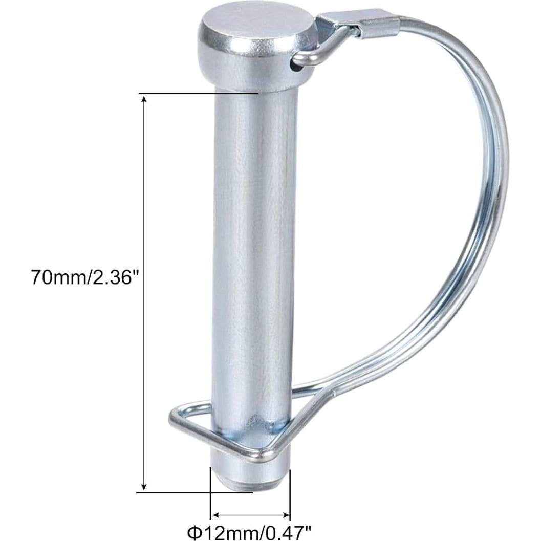 Pasador de Acoplamiento uxcell 12x70mm para Remolques