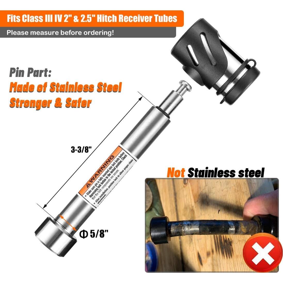 Cerradura de Pasador CZC AUTO Acero Inoxidable 5/8" para Remolque