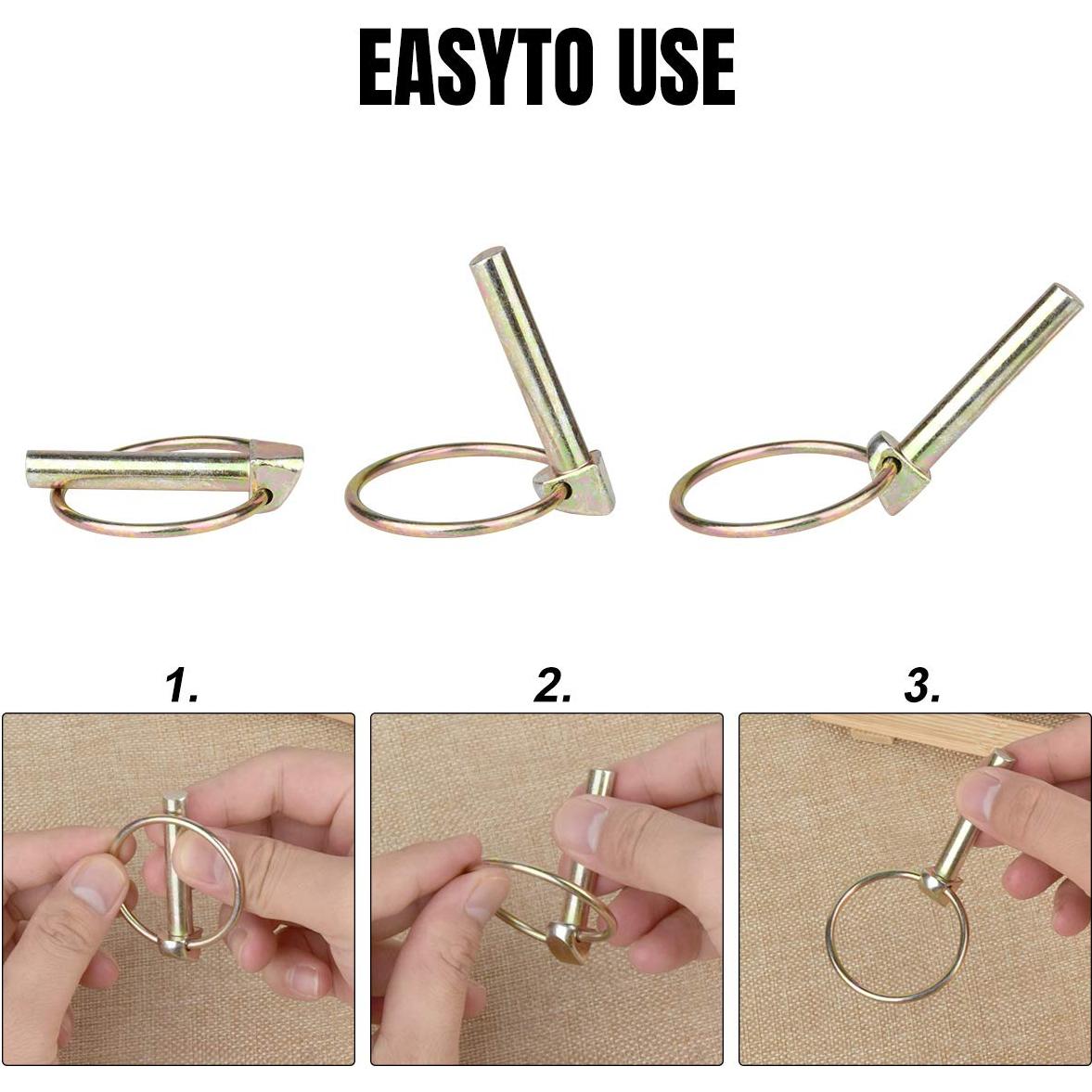 Kit de Pasadores de Seguridad Comonc 3/8" Galvanizados 6PCS