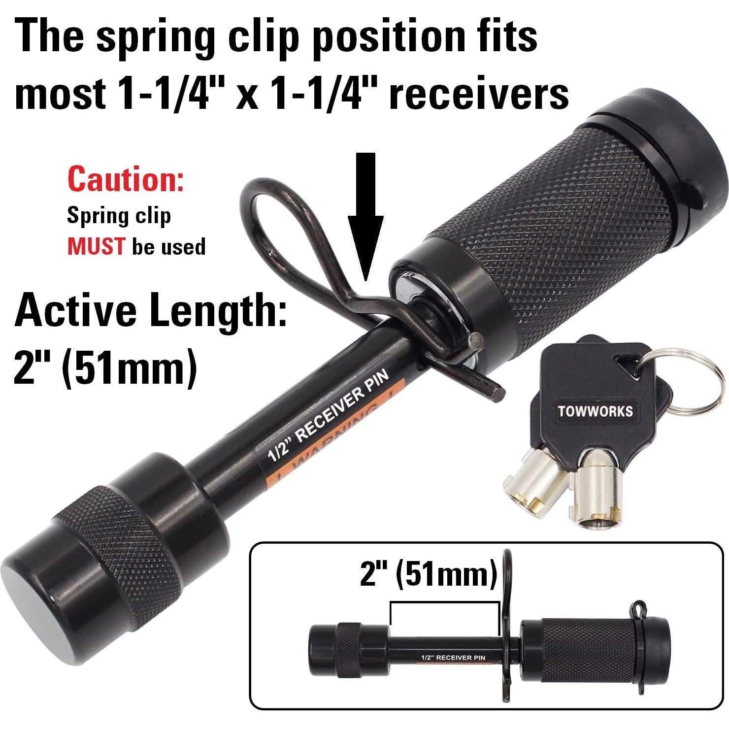 Cerradura de Enganche TowWorks 79655 con Pasador de 13 mm