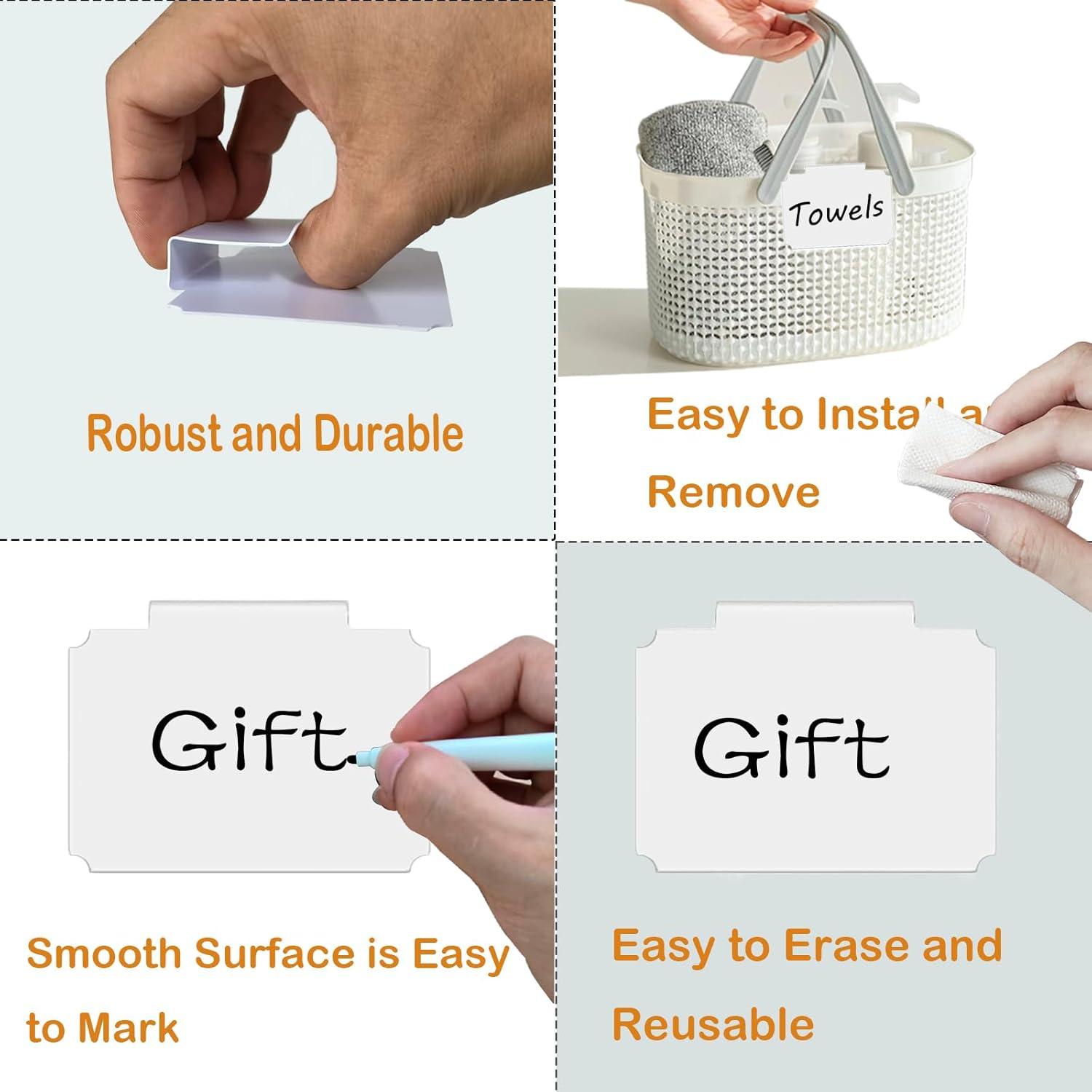 Kit de Sujetadores de Etiquetas Borrables Badigo - 20 Clips PVC y 2 Marcadores