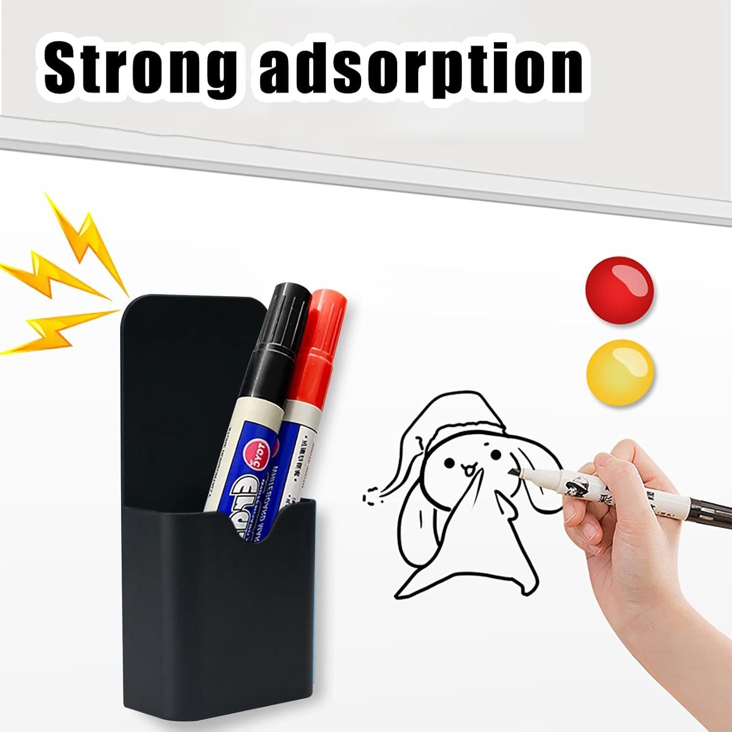 Soporte Magnético para Marcadores 2 Pcs noonebutyou Negro