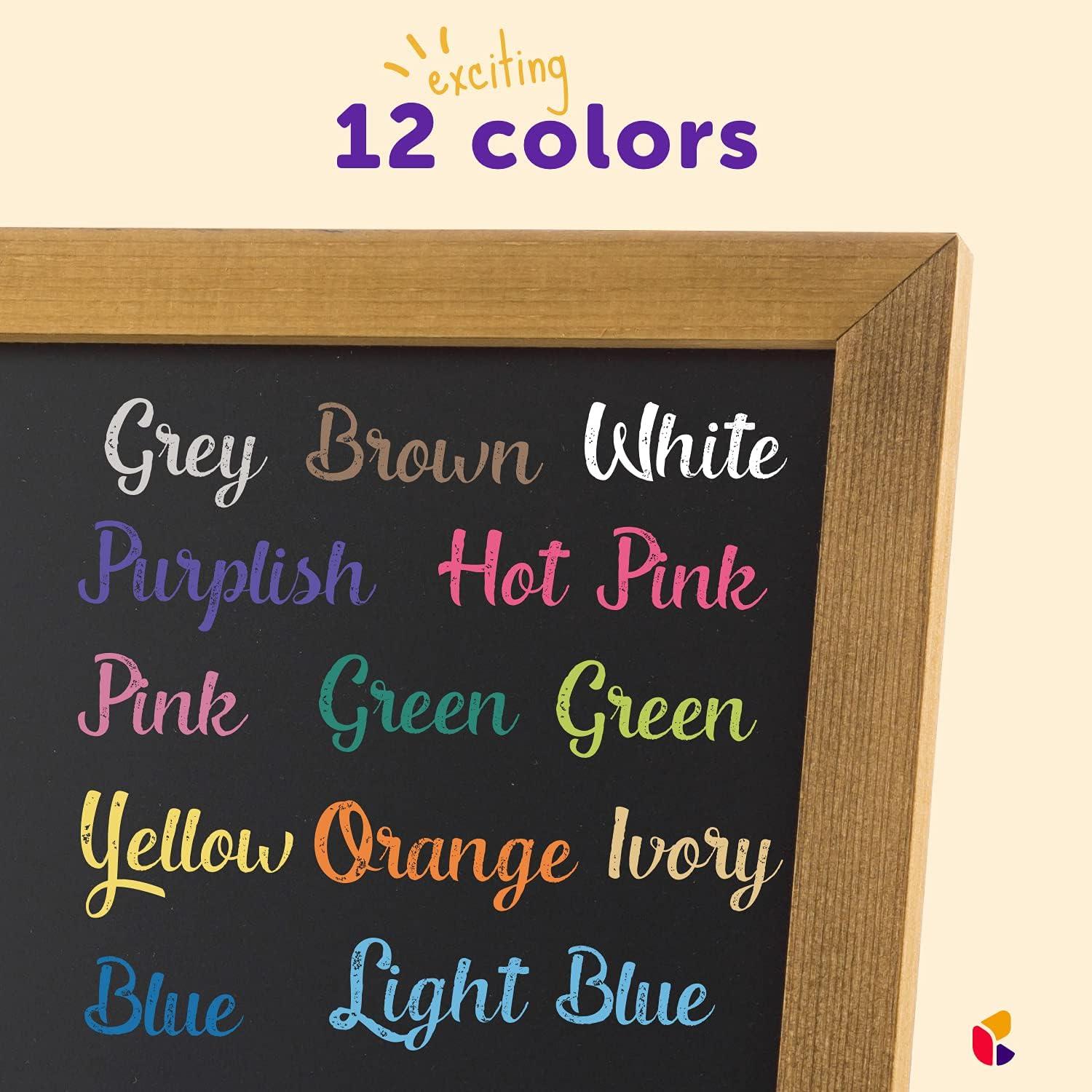 Tiza Sin Polvo para Niños Kedudes - Paquete de 24 Tizas de Colores