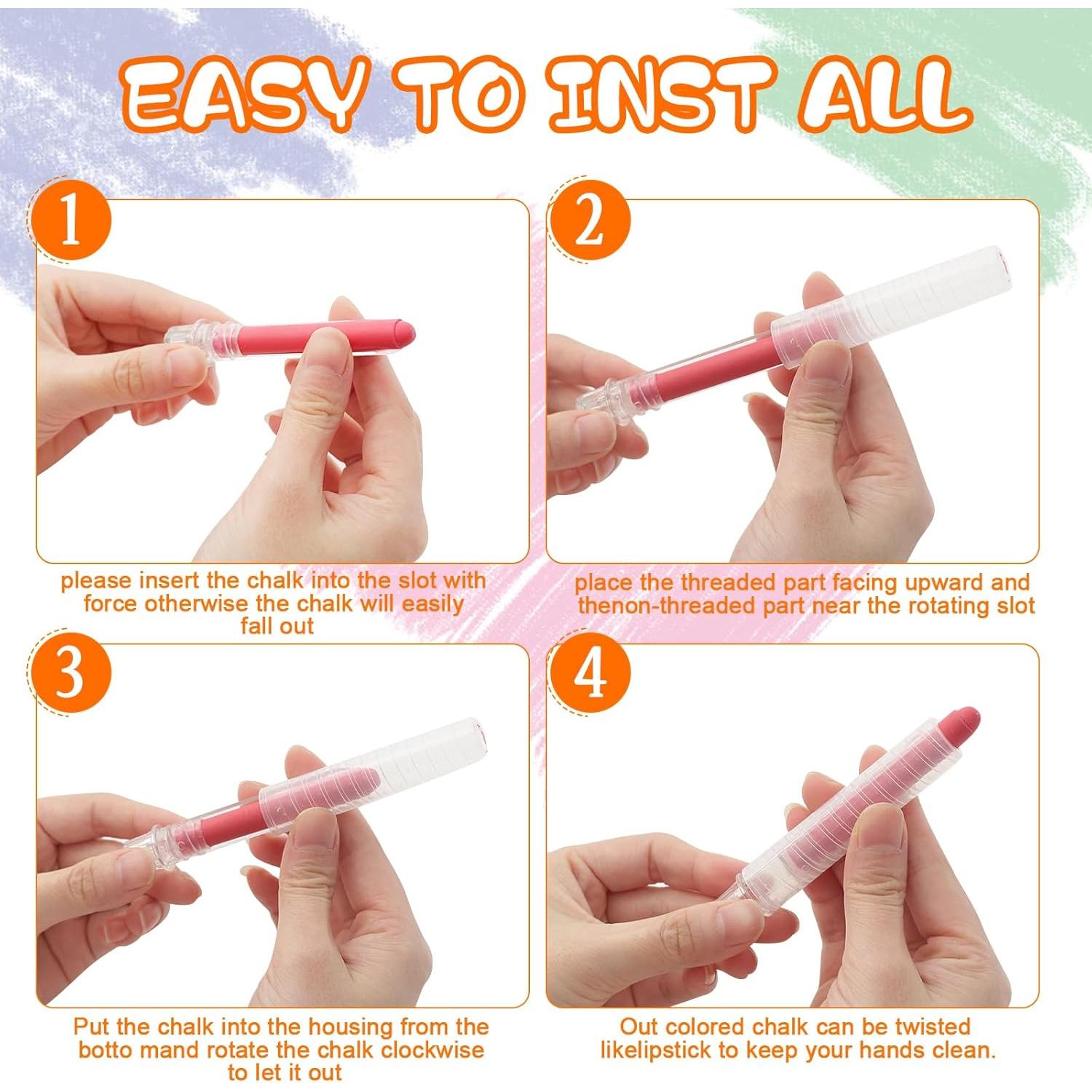 Tiza Sin Polvo DODHEG 12 Pcs Multicolor para Pizarrón