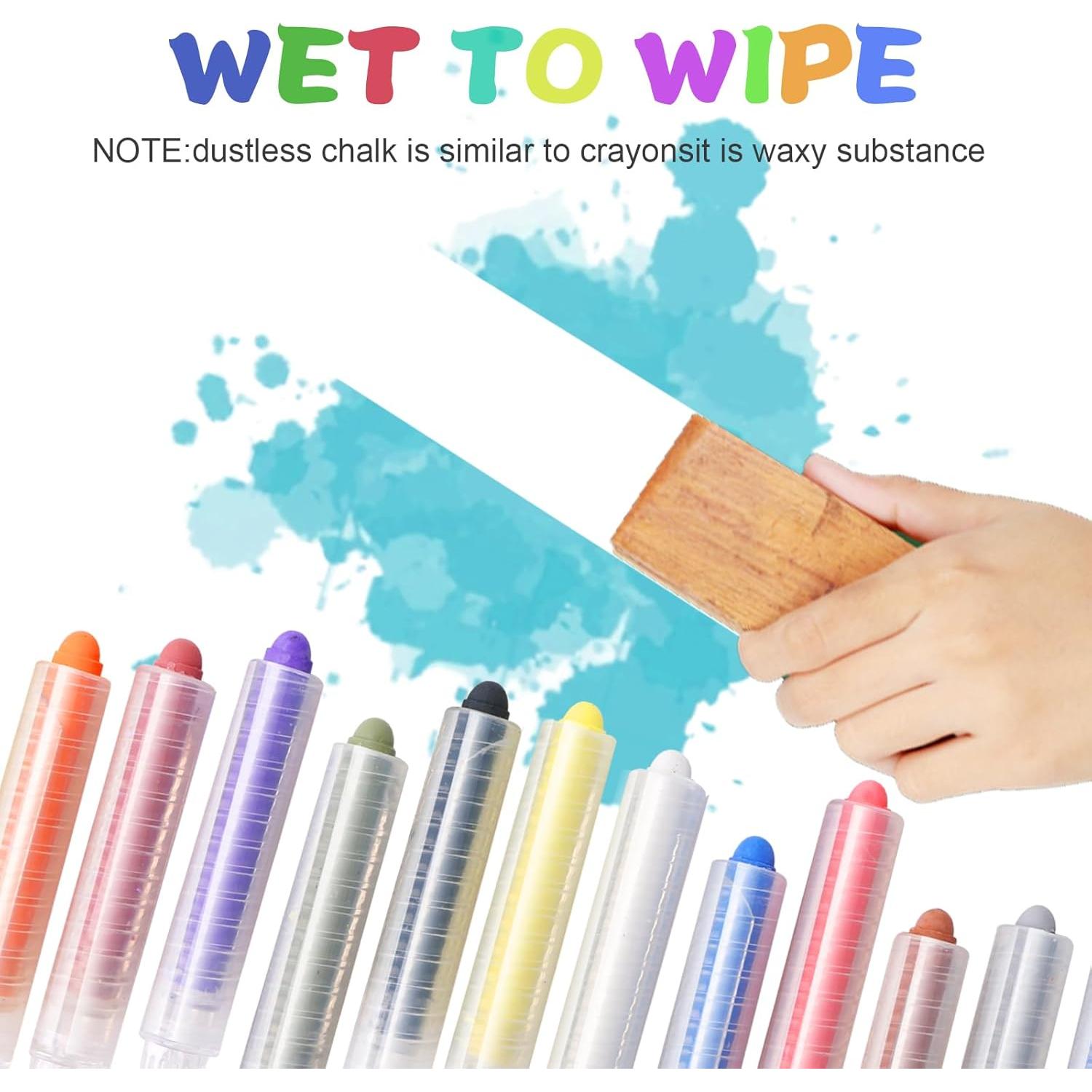 Tiza Sin Polvo DODHEG 12 Pcs Multicolor para Pizarrón