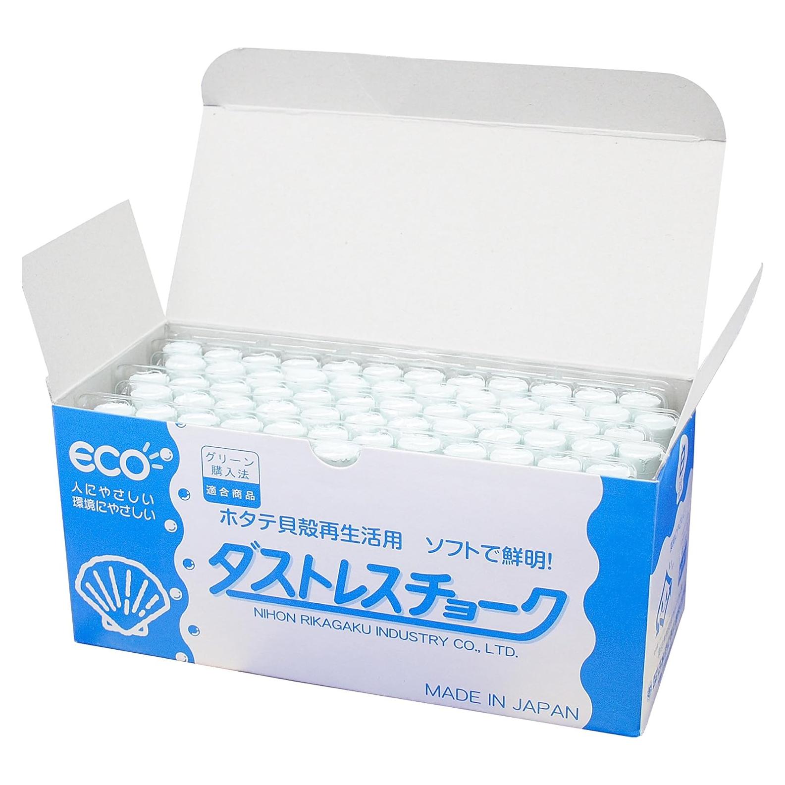 Tiza Blanca Sin Polvo 72 Piezas Nihon Rikagaku