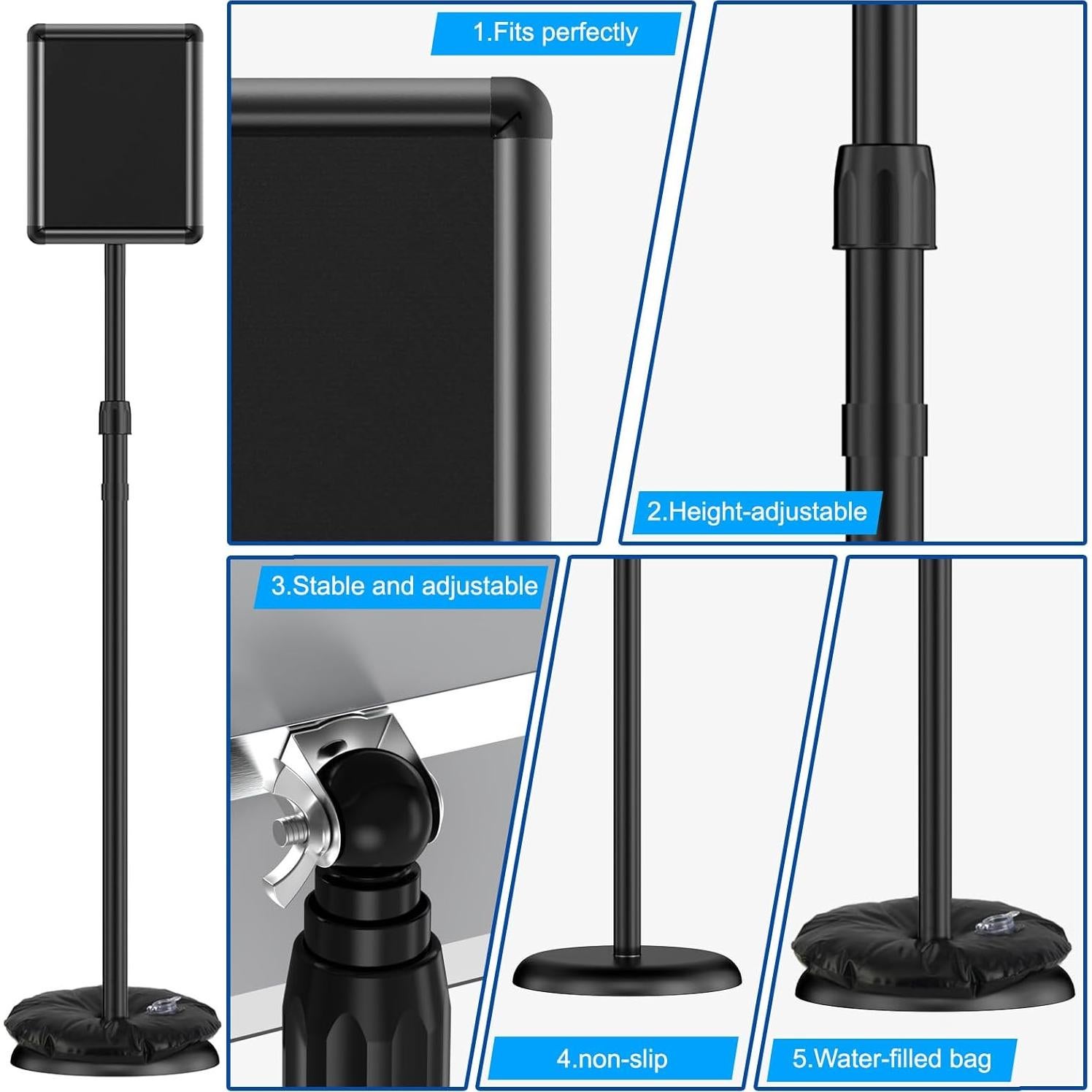 Soporte de Carteles EHWINE 21.6x27.9 cm Ajustable para Menú