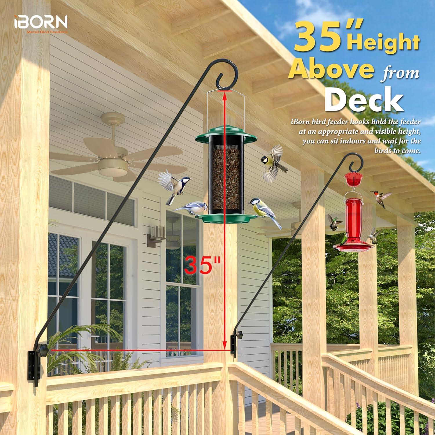 iBorn Soporte de Pared para Comedero de Aves 40" (101.6 cm) - Paquete de 2