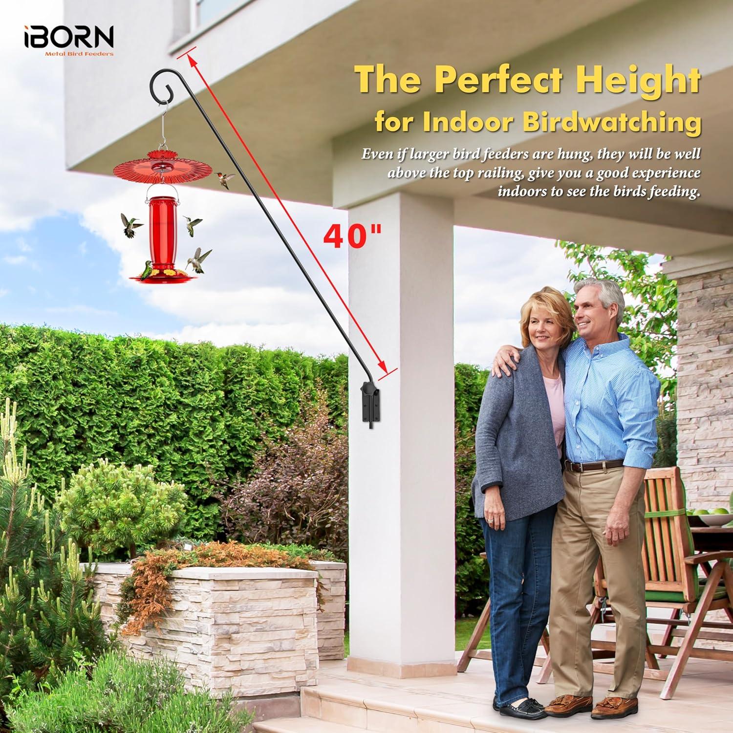 iBorn Soporte de Pared para Comedero de Aves 40" (101.6 cm) - Paquete de 2