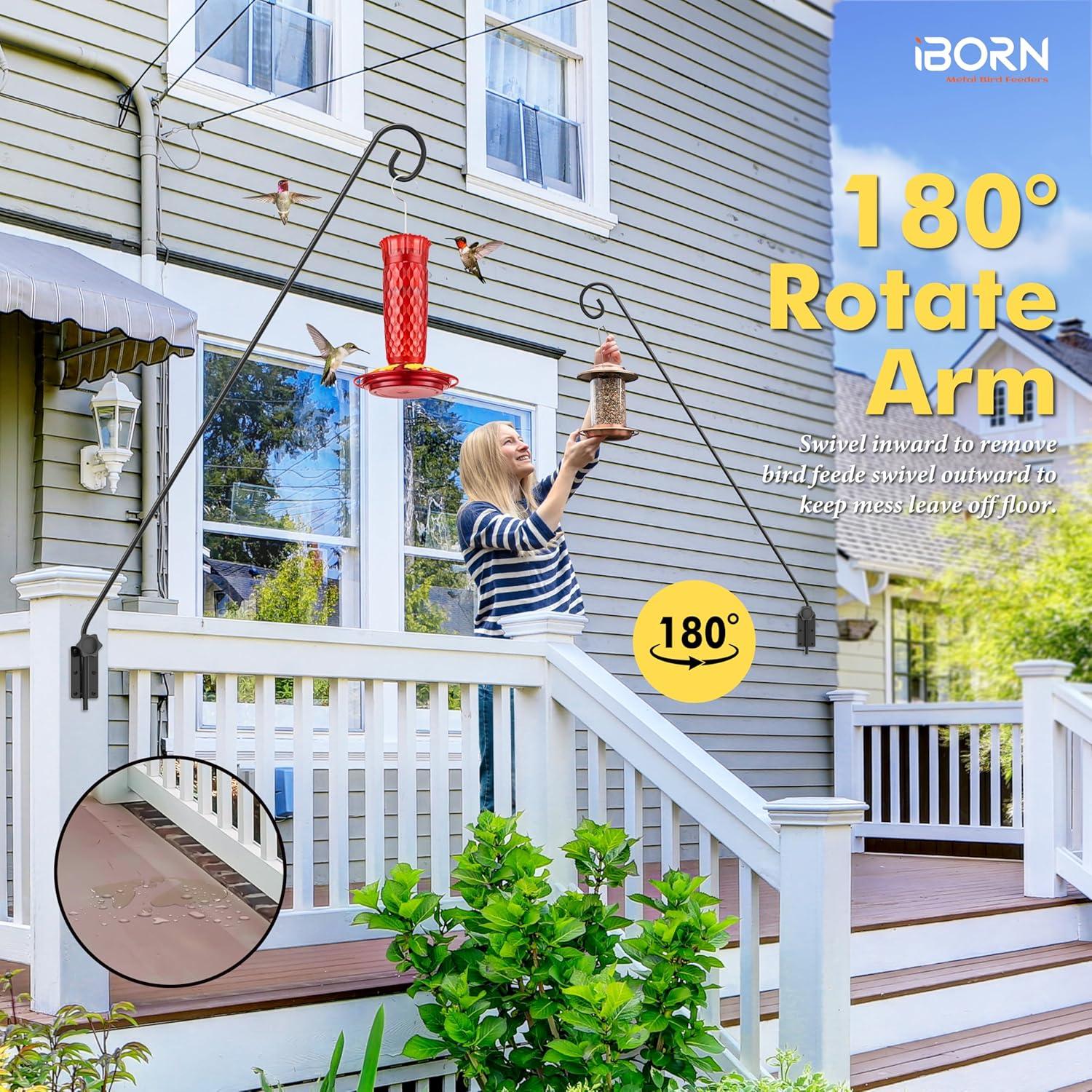 iBorn Soporte de Pared para Comedero de Aves 40" (101.6 cm) - Paquete de 2