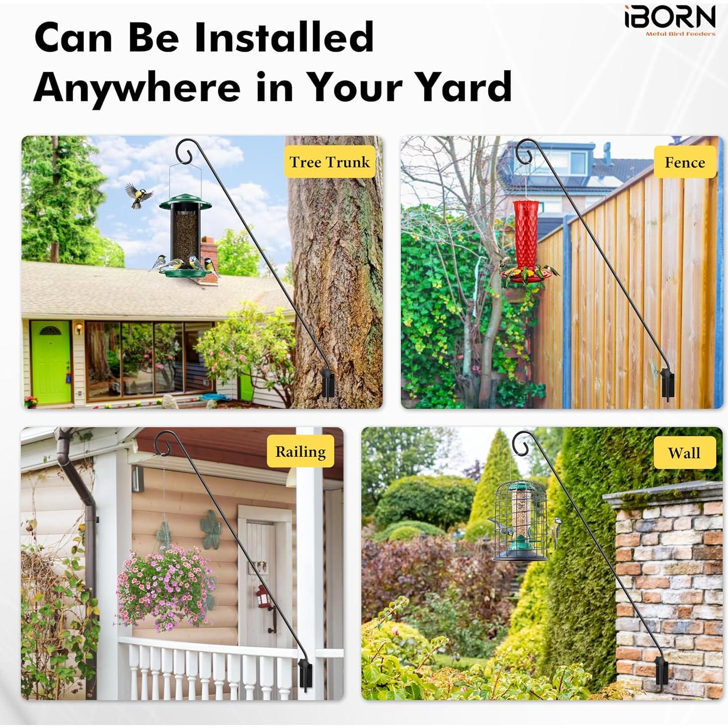 iBorn Soporte de Pared para Comedero de Aves 40" (101.6 cm) - Paquete de 2