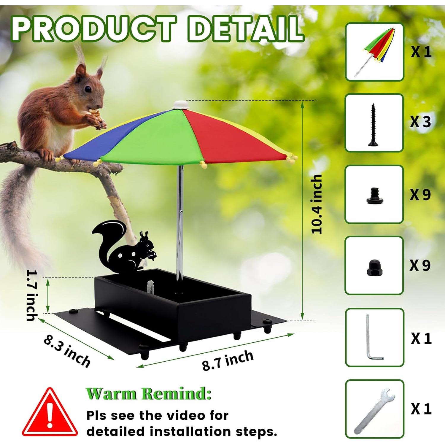 Comedero para Ardillas Beyoogeem con Paraguas y Mesa de Picnic