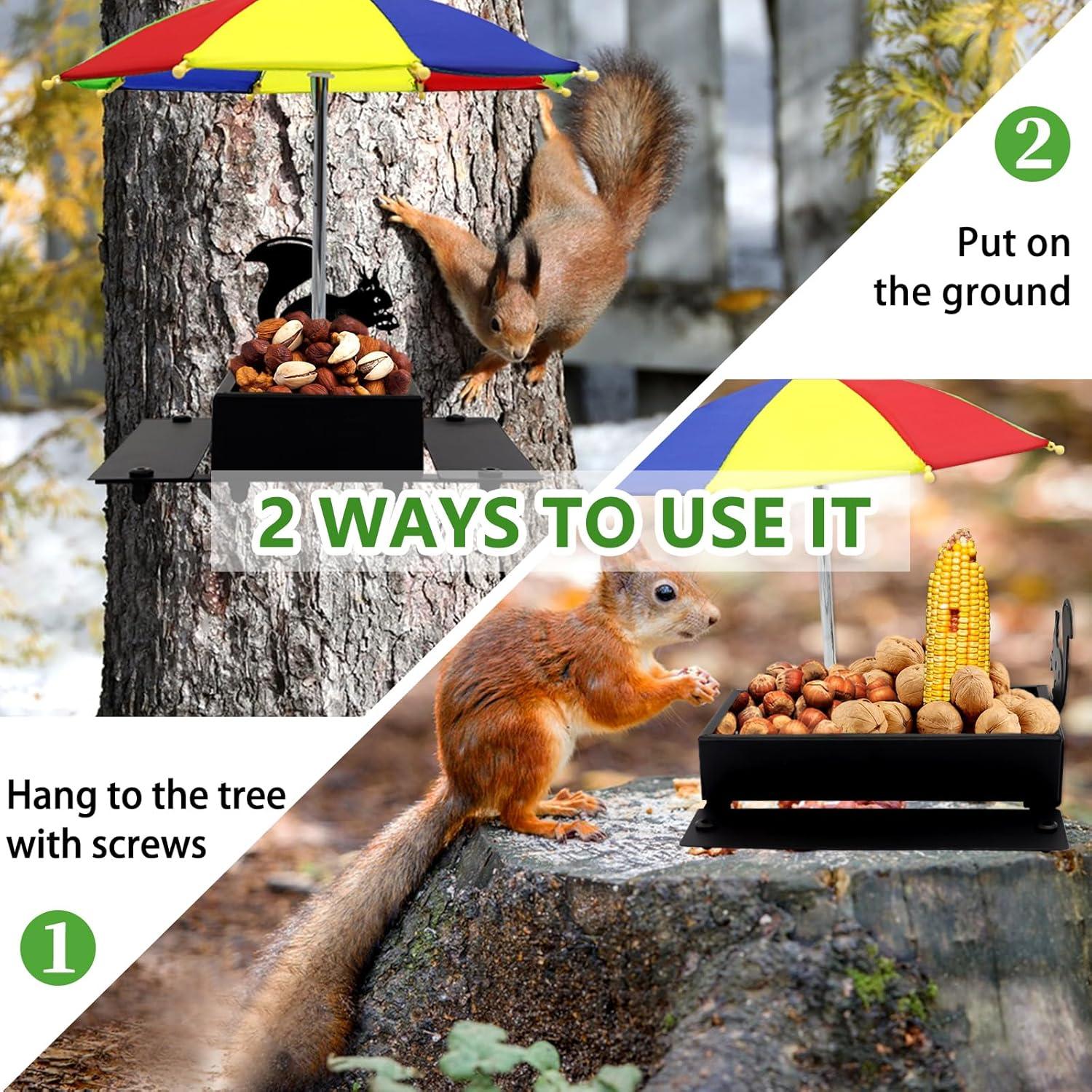 Comedero para Ardillas Beyoogeem con Paraguas y Mesa de Picnic