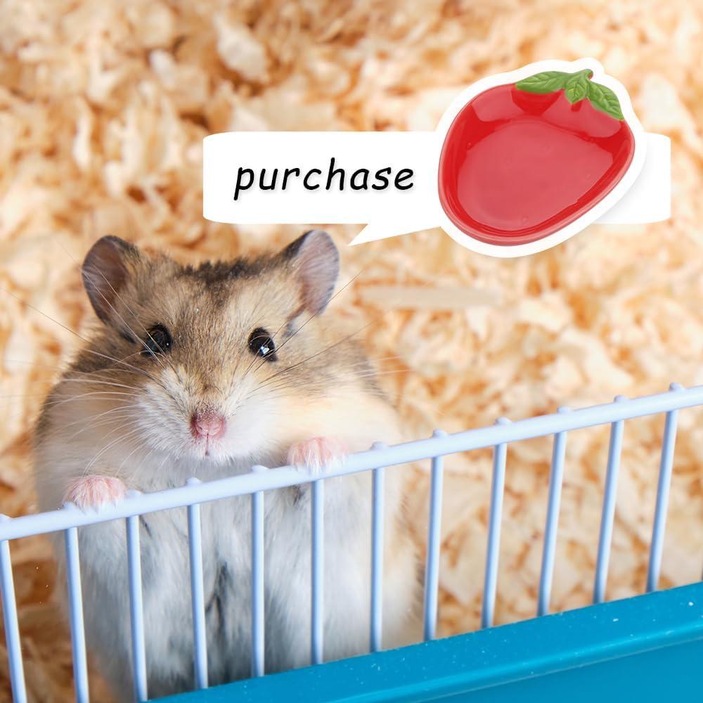 Tazón de Cerámica para Hámster VTurboWay - 2 Pcs, Antivuelco