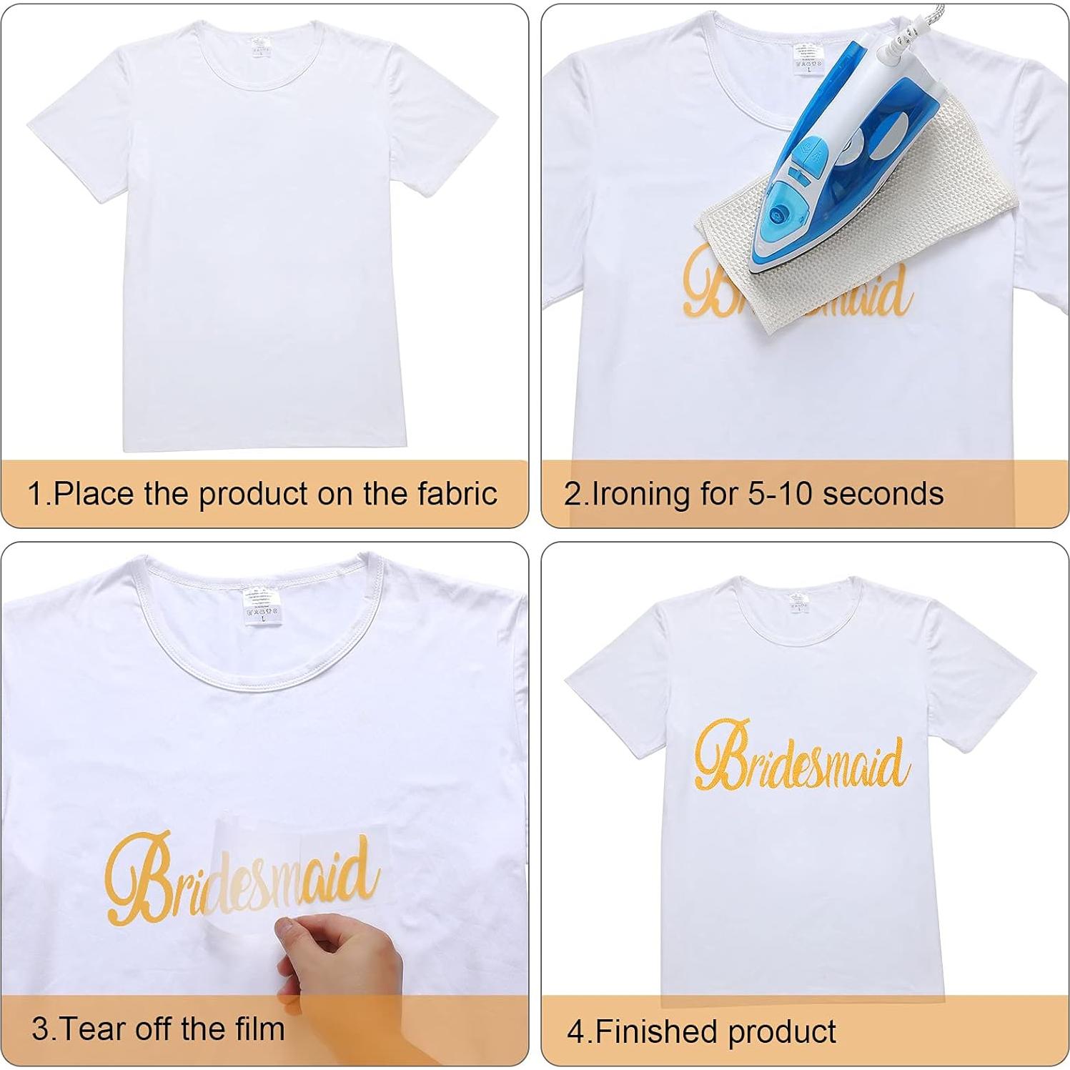 15 Piezas Calcomanías de Transferencia de Calor Doradas Zonon