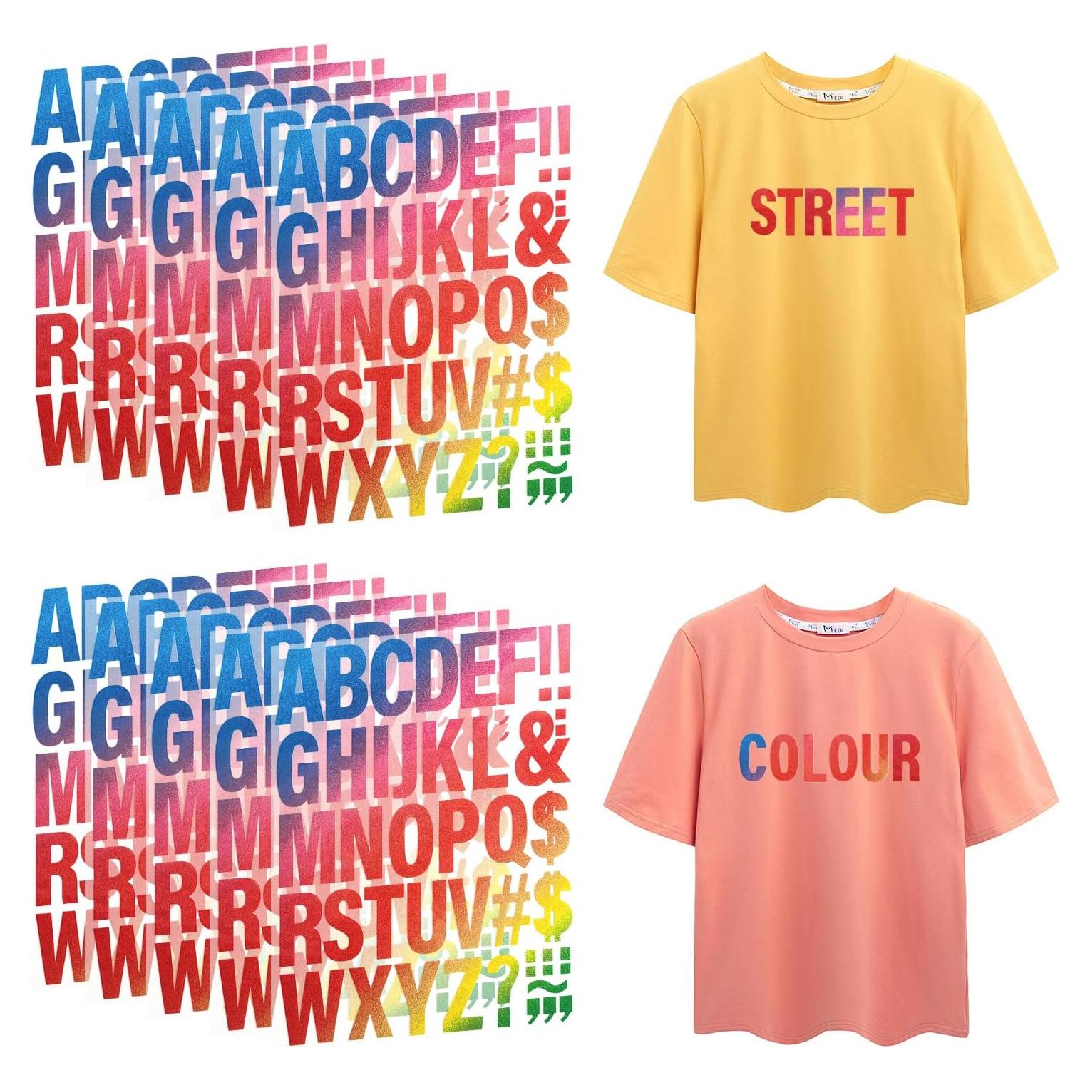 Letras de Transferencia de Hierro FR A-Z 10 Pcs Coloreadas 22.86x30.48 cm