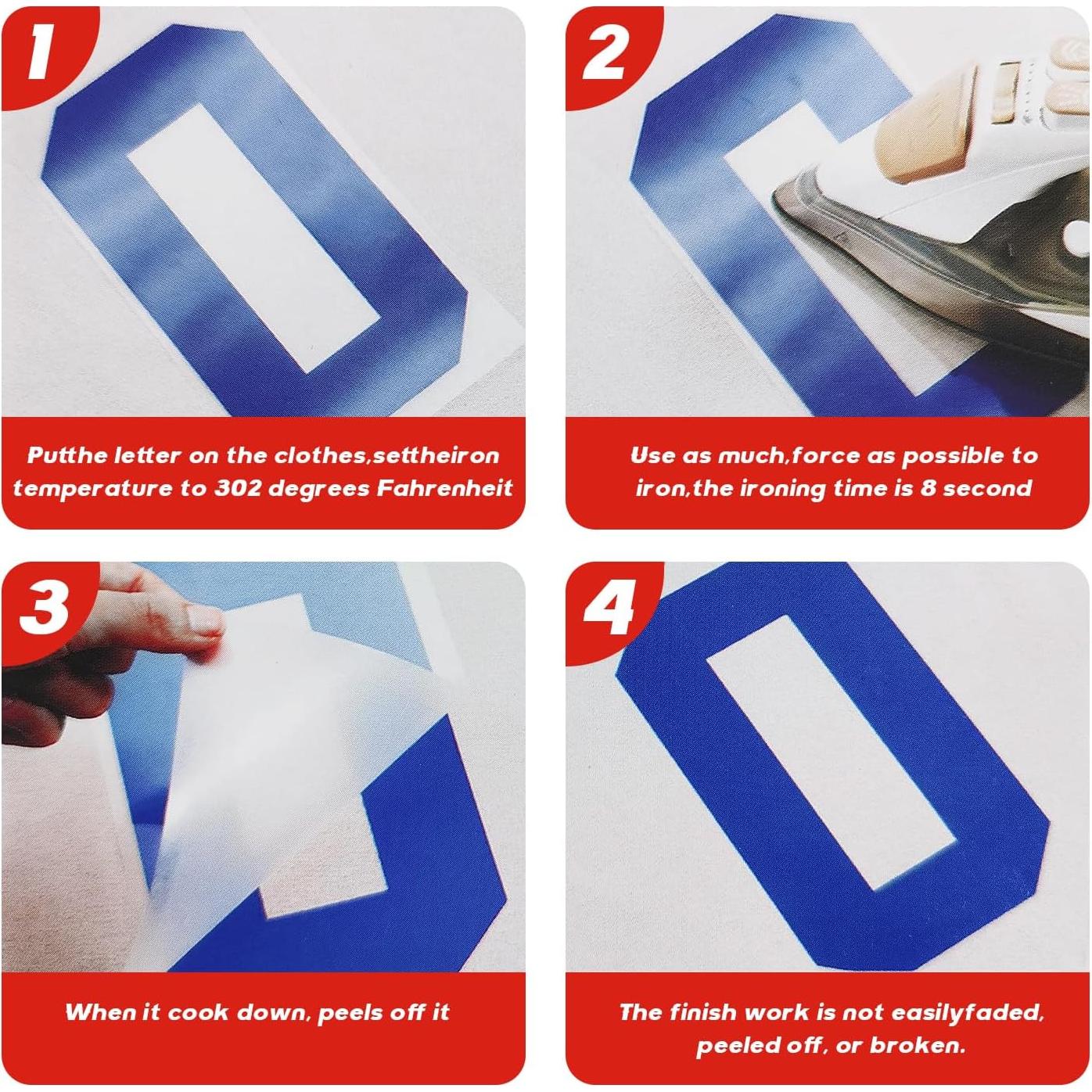 Letras de Transferencia de Hierro FR A-Z 10 Pcs Coloreadas 22.86x30.48 cm