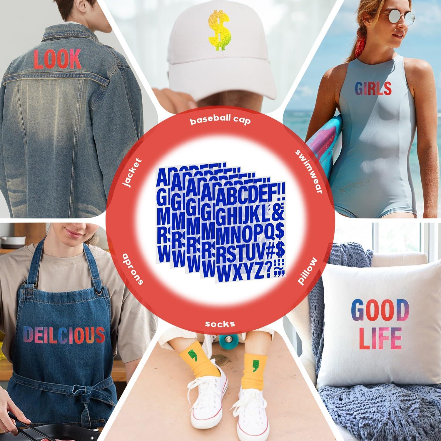 Letras de Transferencia de Hierro FR A-Z 10 Pcs Coloreadas 22.86x30.48 cm