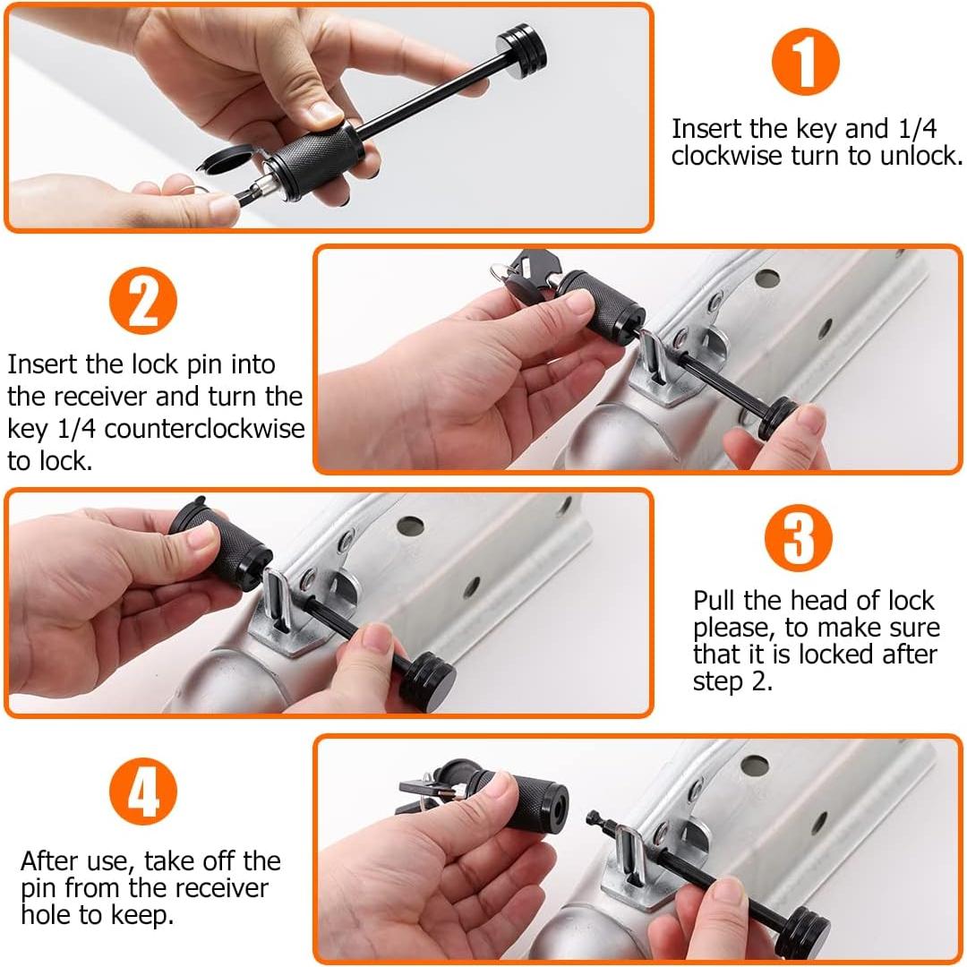 Cerradura de Remolque CZC AUTO 1/4" Diámetro con 2 Llaves
