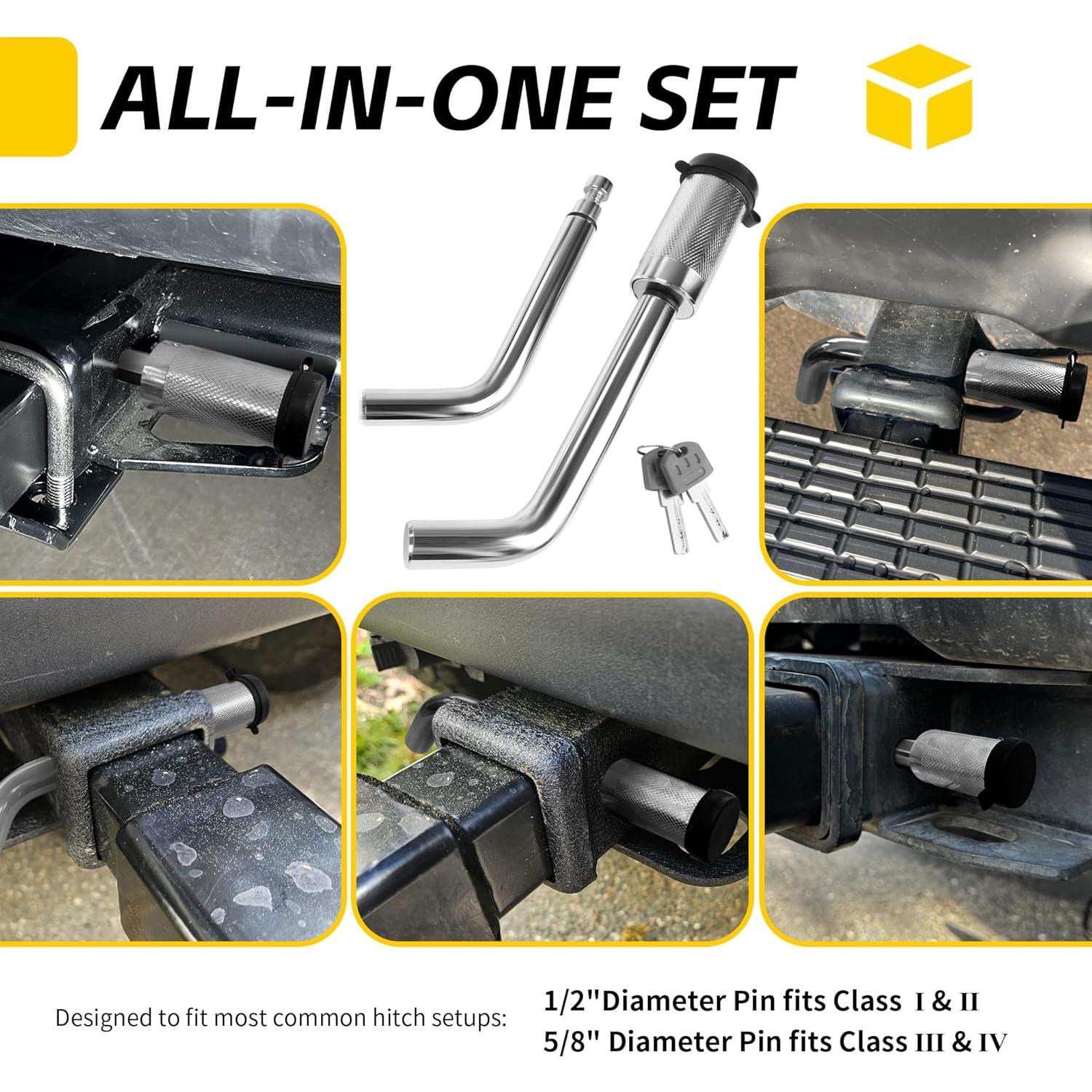 Cerradura de Receptor de Enganche MAXXHAUL 50058 Acero Cromado