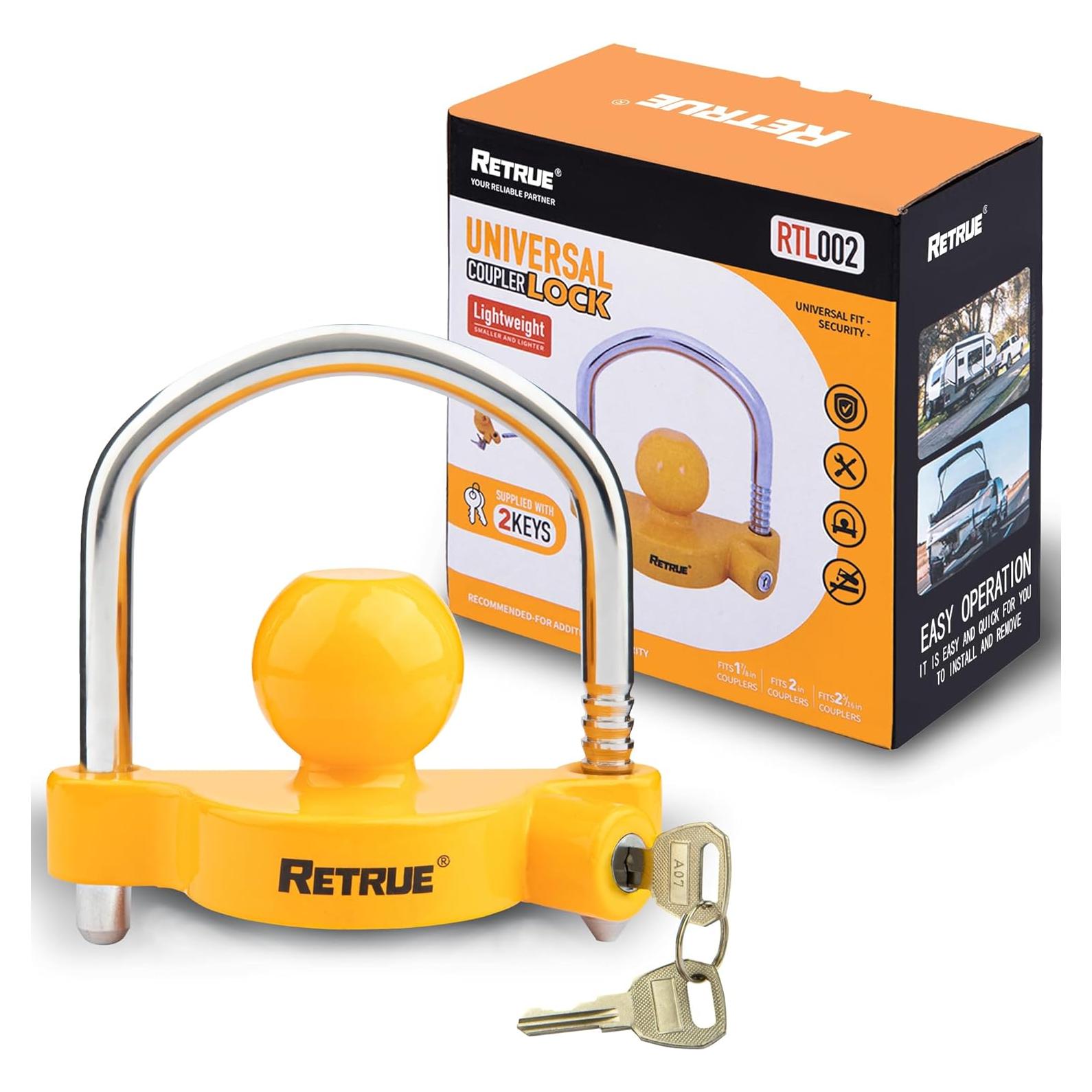 Cerradura Universal para Acoplador de Remolque RETRUE RTL002 Amarillo