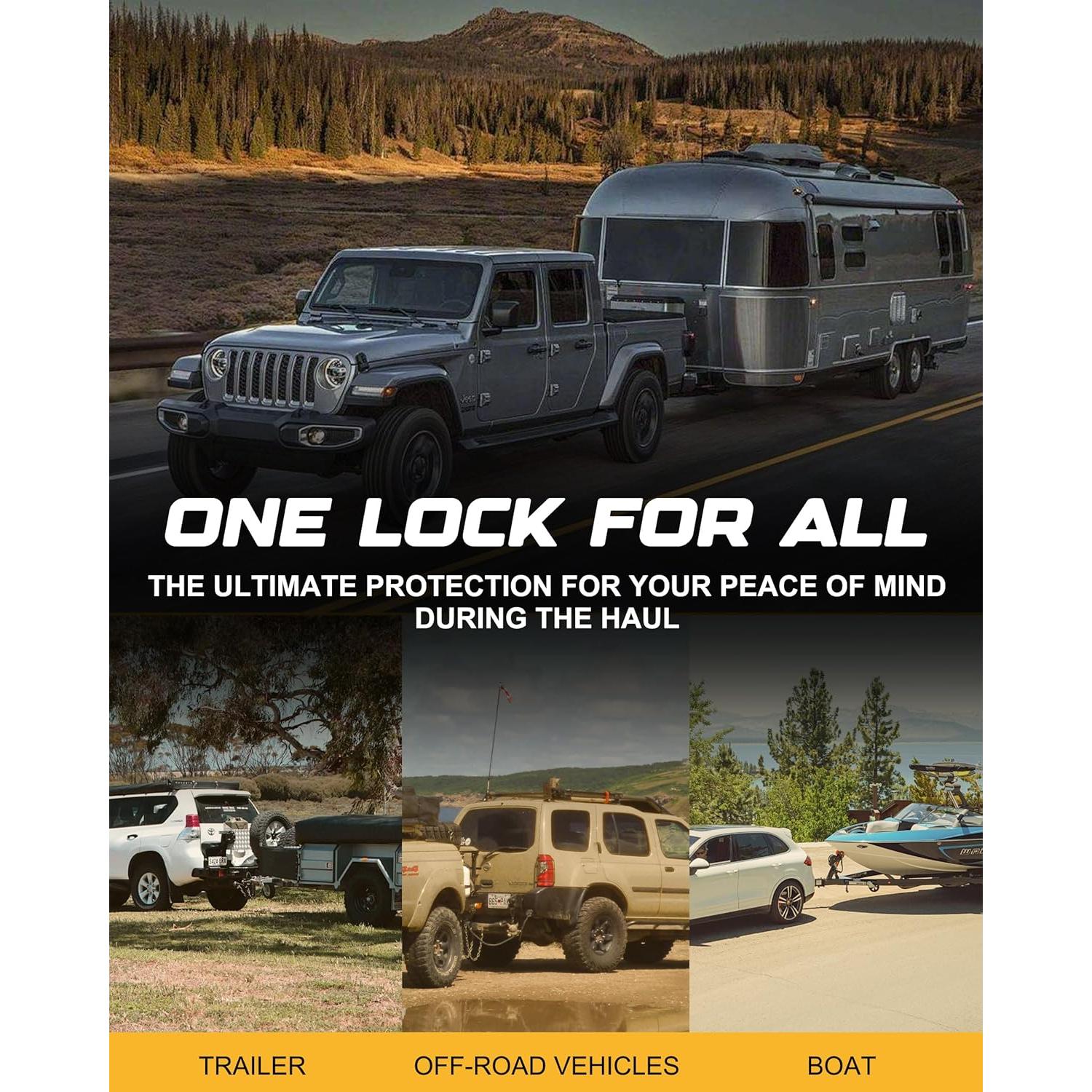 Cerradura Universal para Acoplador de Remolque RETRUE RTL002 Amarillo