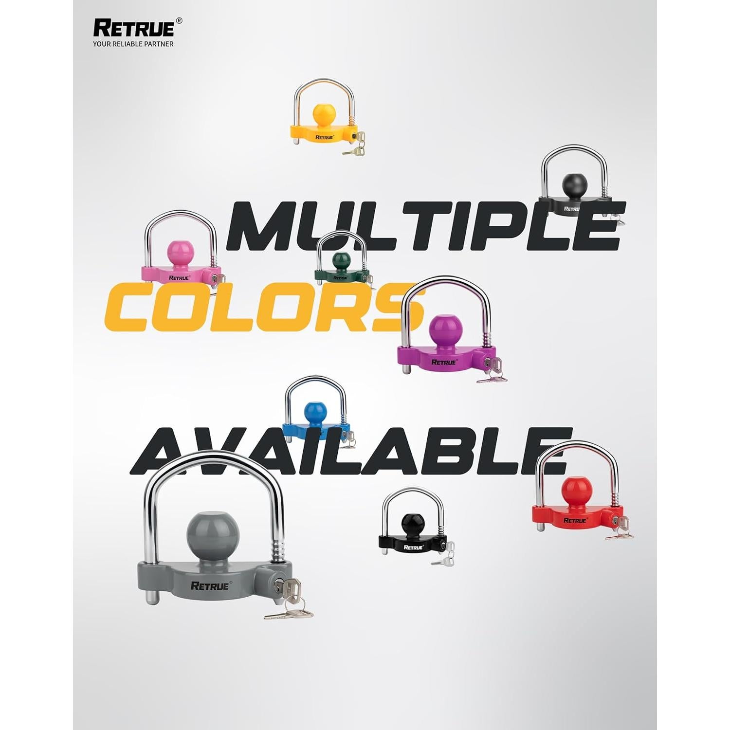 Cerradura Universal para Acoplador de Remolque RETRUE RTL002 Amarillo