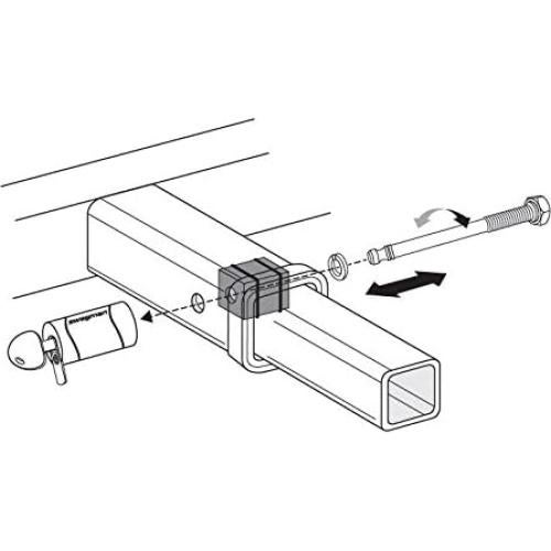 Pasador de Enganche Roscado 1/2" Swagman Antivibración Negro