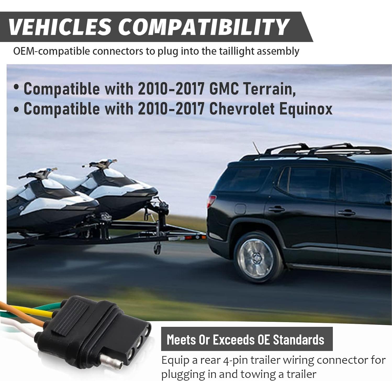 Arnés de Cableado de Remolque MECMO 4 Pines para Chevrolet Equinox/GMC Terrain 2010-2017