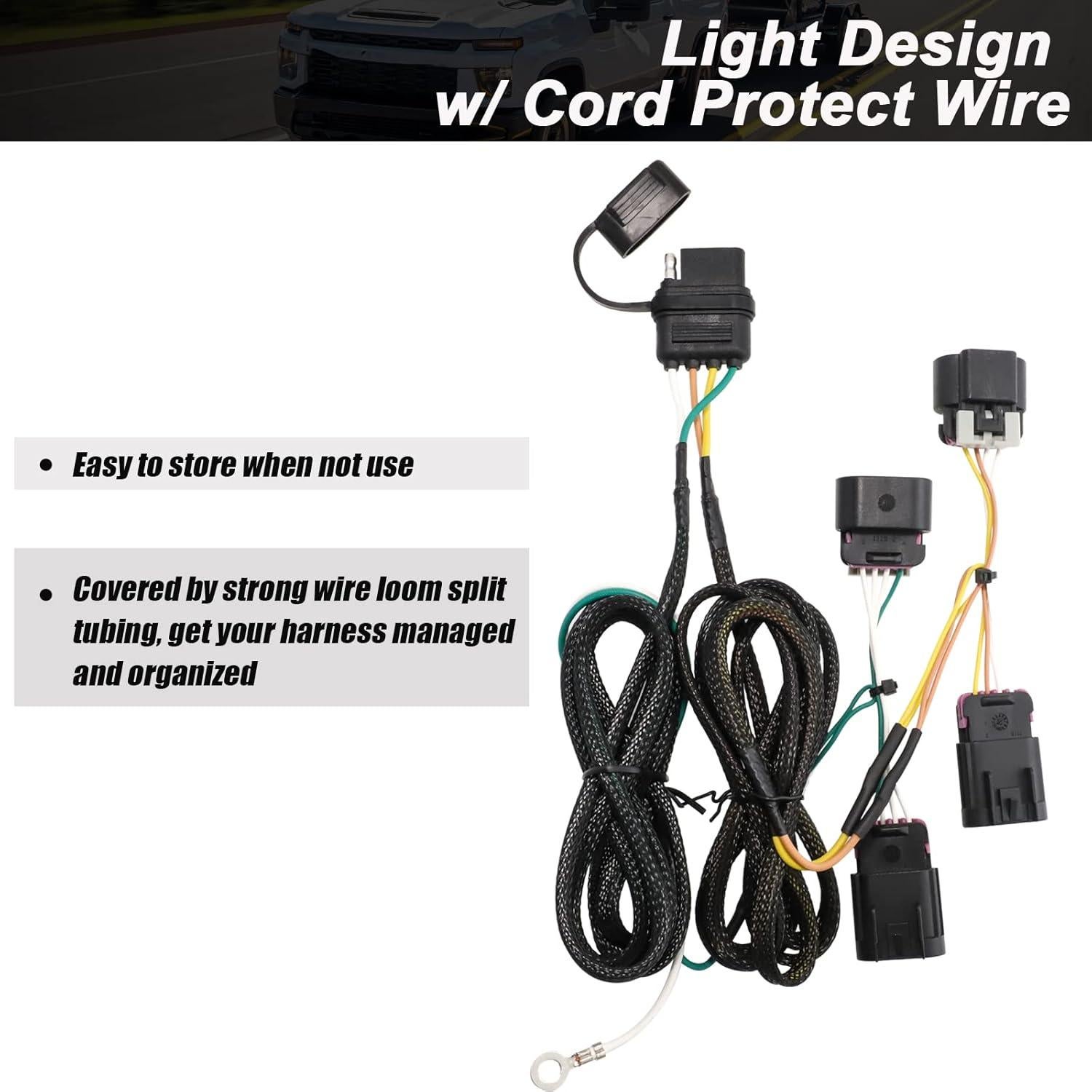 Arnés de Cableado de Remolque MECMO 4 Pines para Chevrolet Equinox/GMC Terrain 2010-2017