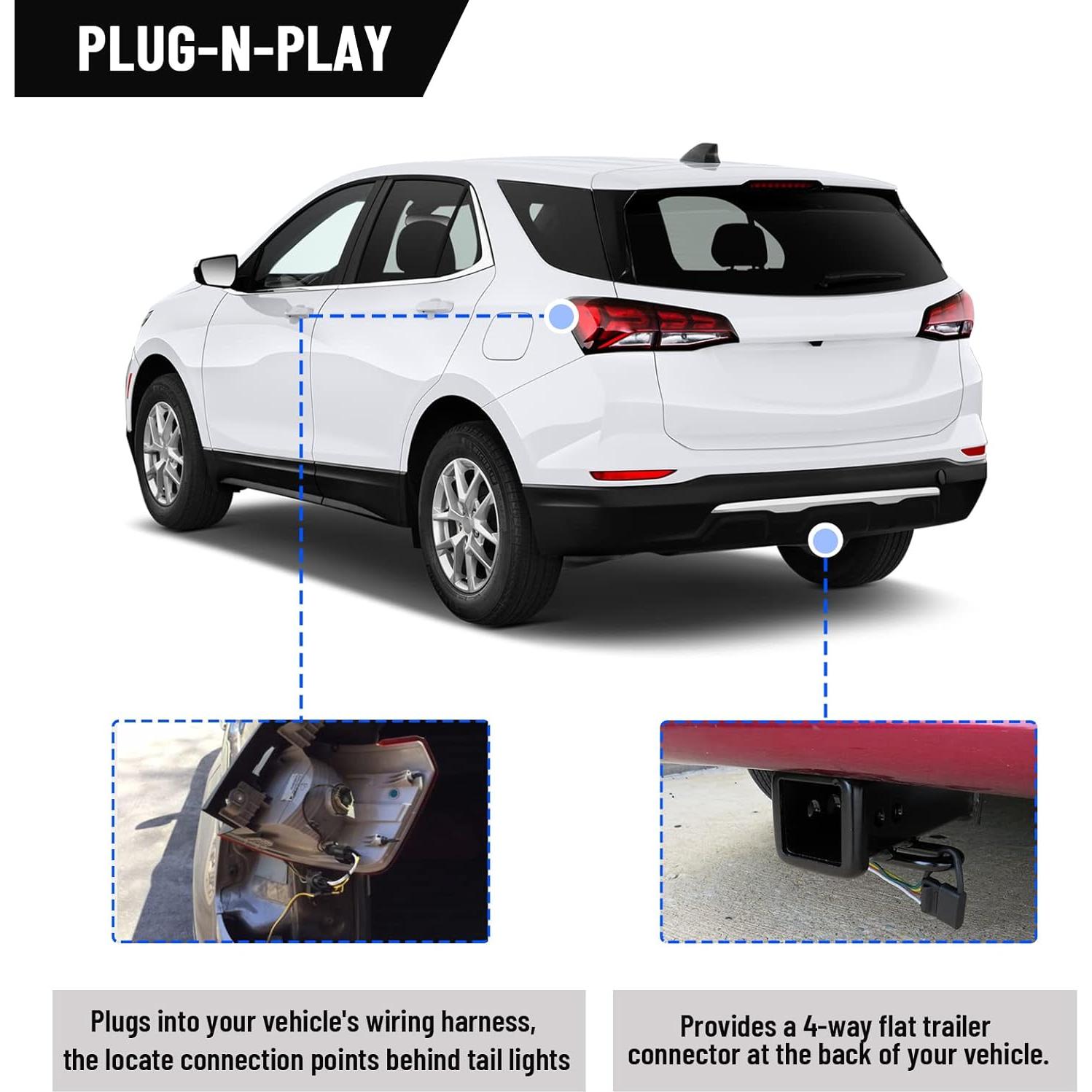 Arnés de Cableado de Remolque MECMO 4 Pines para Chevrolet Equinox/GMC Terrain 2010-2017