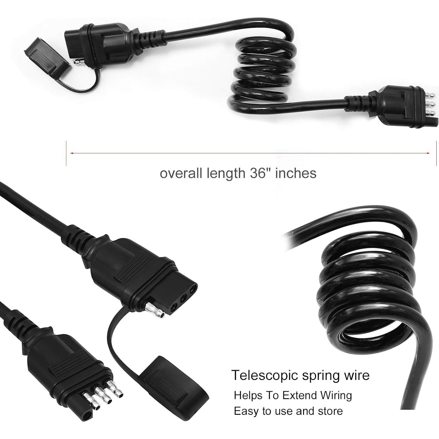 Extensor de Enchufe de Remolque Saihisday 4 Pines 71 cm