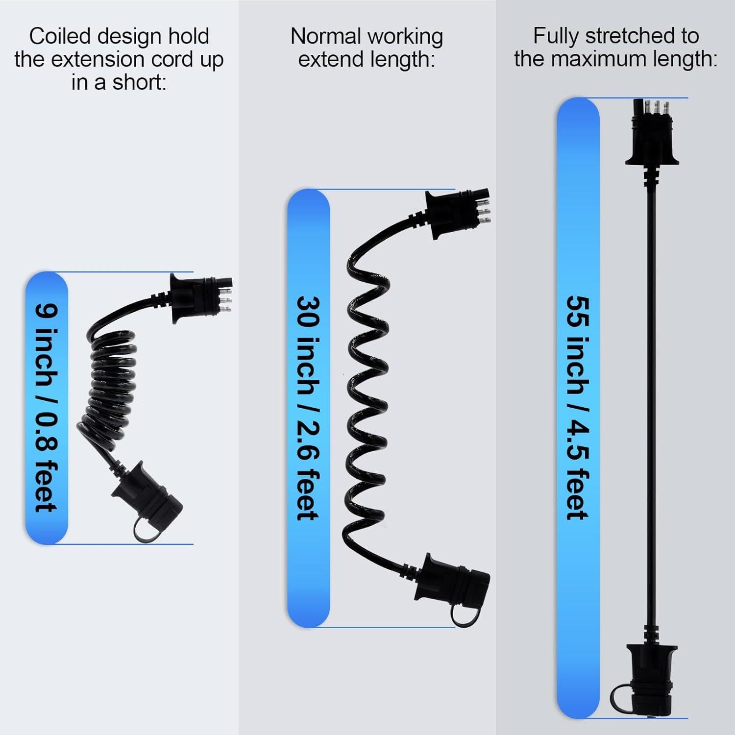 Extensión de Cable de Luz de Remolque Prutomr 4 Pines 1.37 m