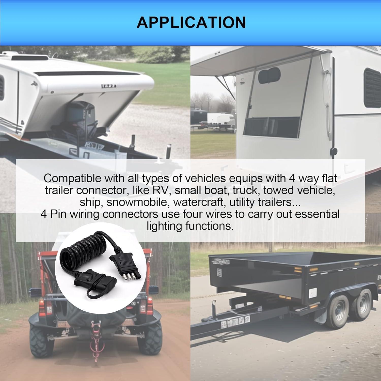 Extensión de Cable de Luz de Remolque Prutomr 4 Pines 1.37 m