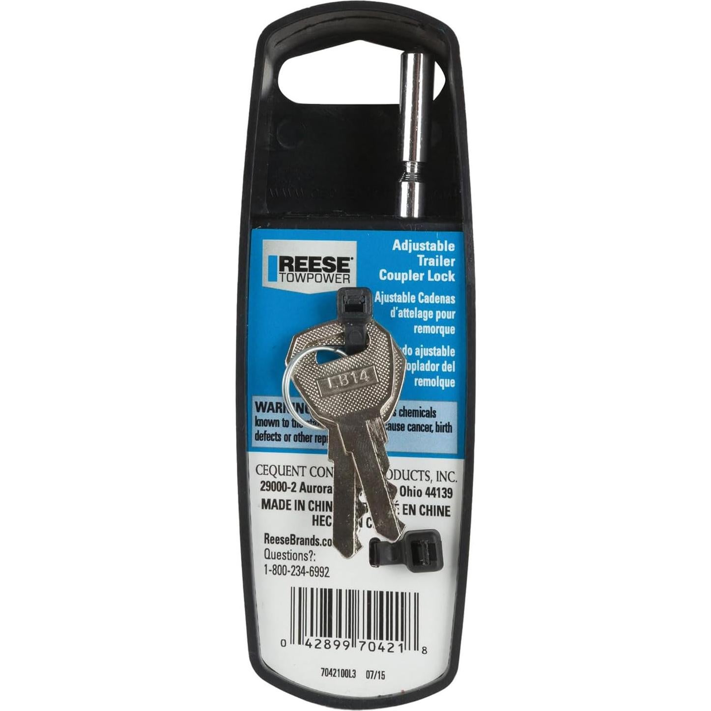 Cerradura Ajustable para Acoplador de Remolque Reese 7042100