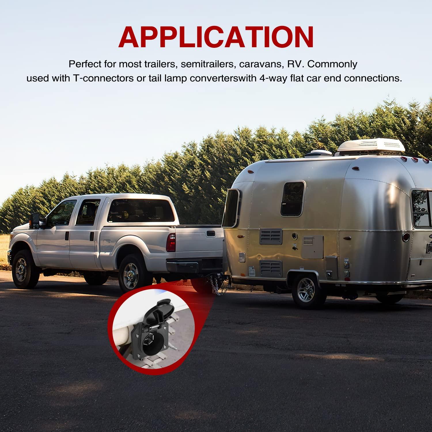 Adaptador de Remolque Nilight 4 Vías Planas a 7 Vías Redondas