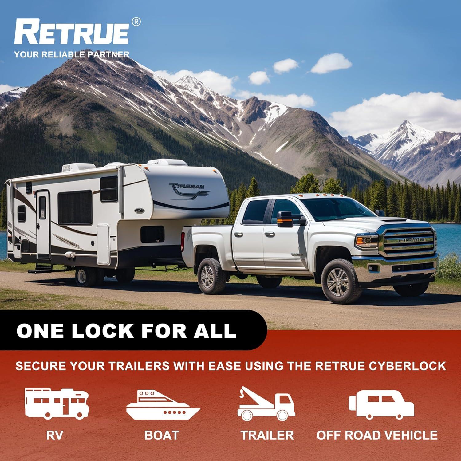 Cerradura Cibernética RETRUE para Remolque 1.2" Ancho Plata