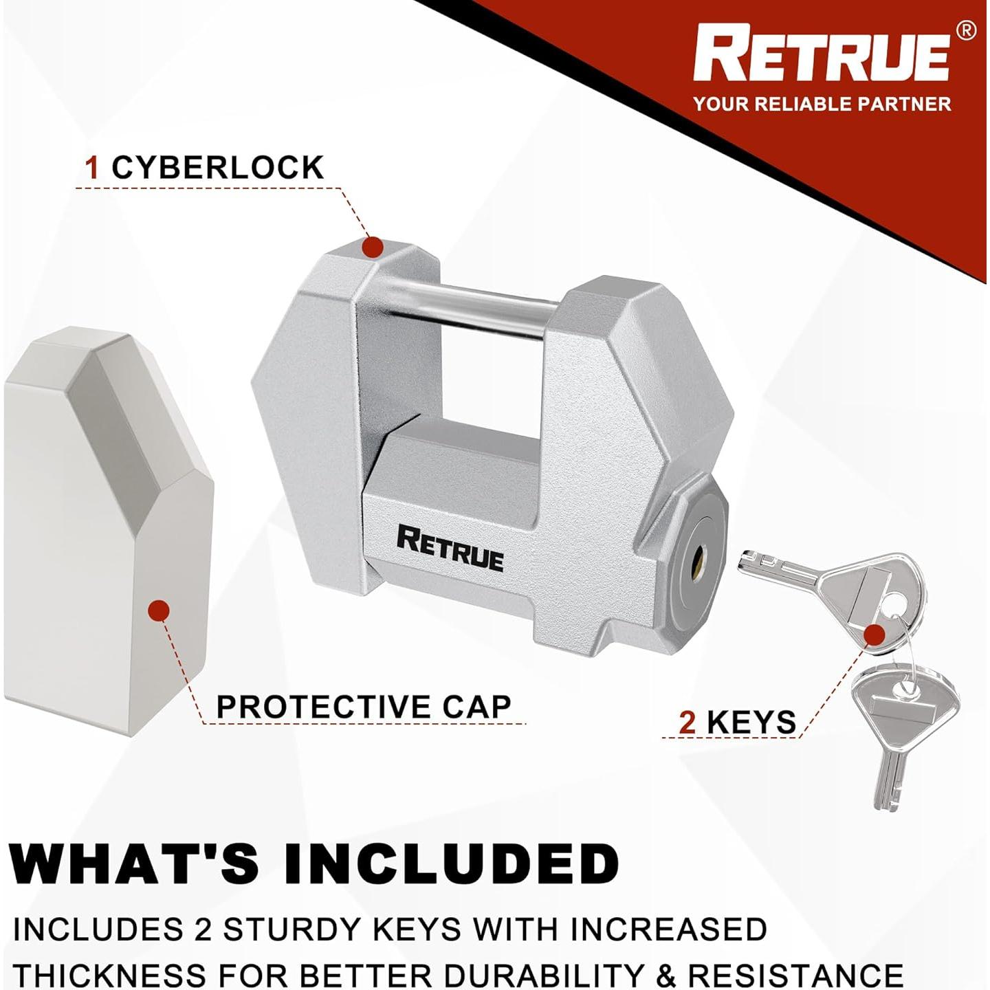 Cerradura Cibernética RETRUE para Remolque 1.2" Ancho Plata