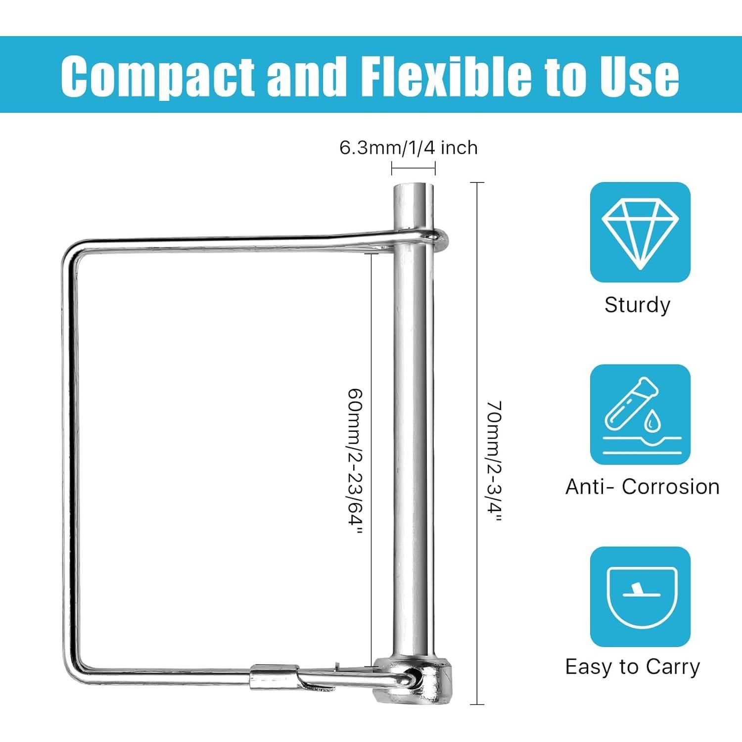 40 Pasadores de Enganche Cuadrado Akamino 6.35 mm Acero Carbono