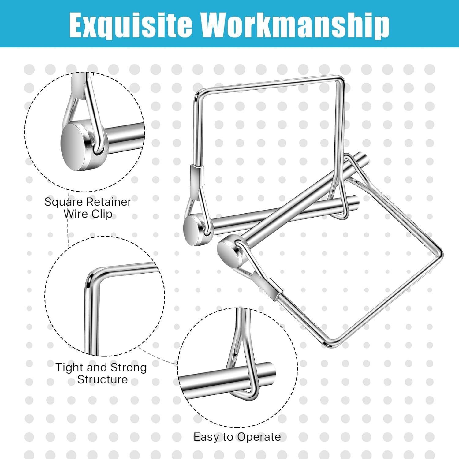 40 Pasadores de Enganche Cuadrado Akamino 6.35 mm Acero Carbono