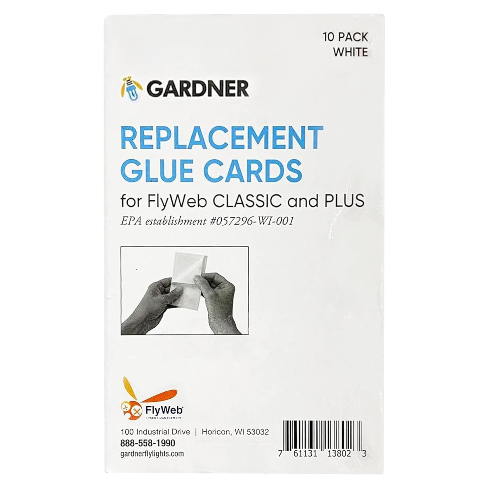 Tableros de Pegamento Flyweb Gardner - 10 Unidades 7.6x12.7 cm