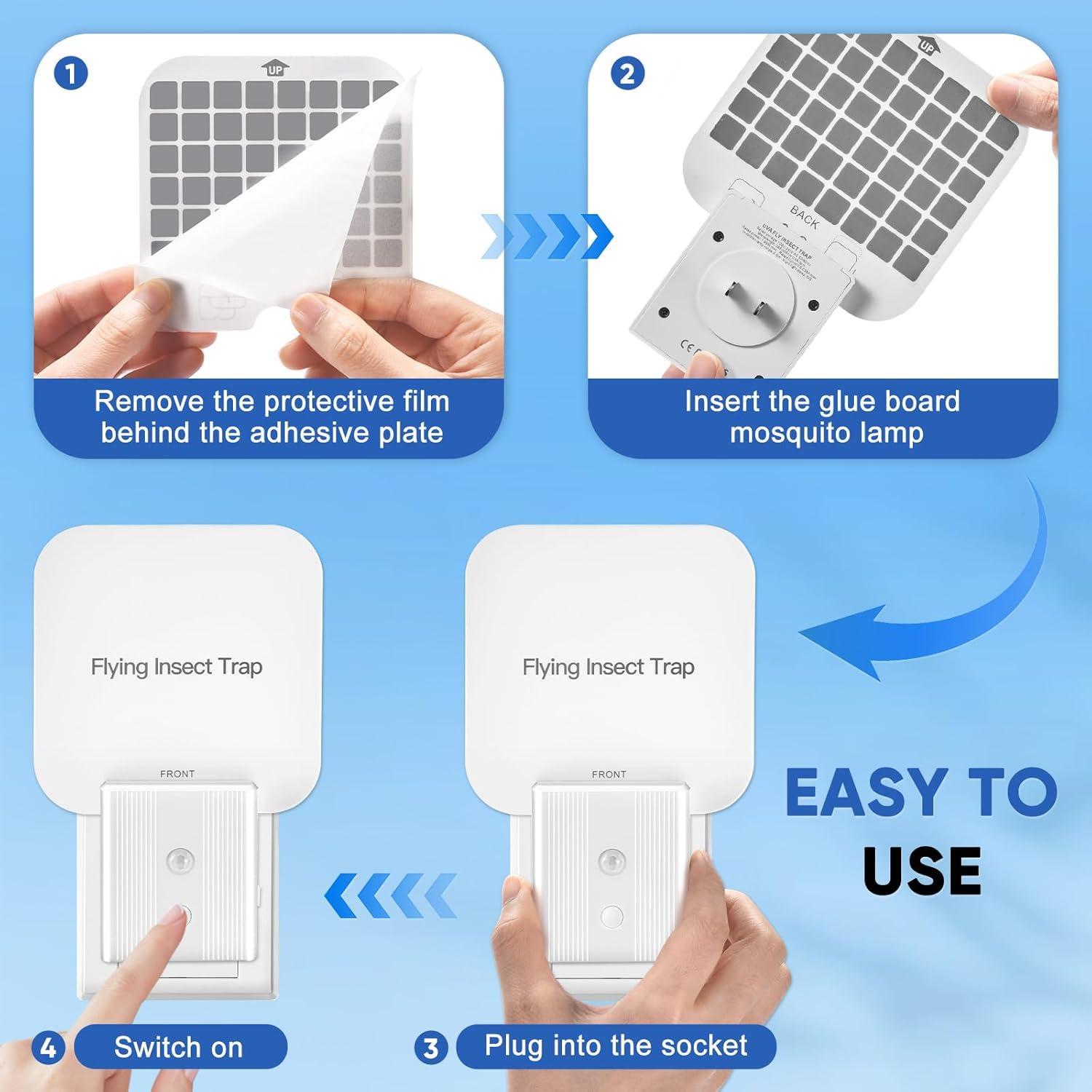 20 Placas Adhesivas Reemplazables Alikguu para Trampa Moscas