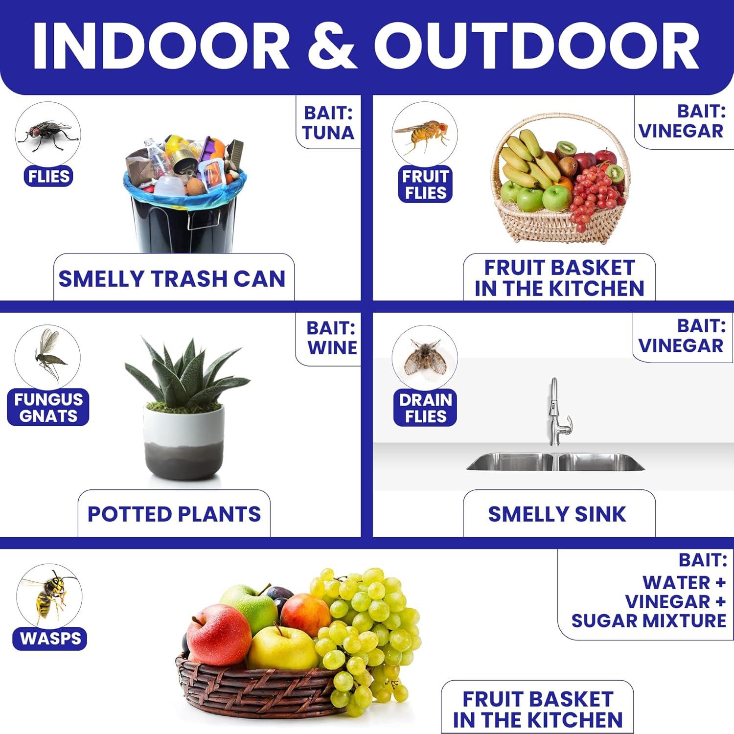 Trampas de Moscas Adherentes BugBane 4 Unidades para Interior y Exterior